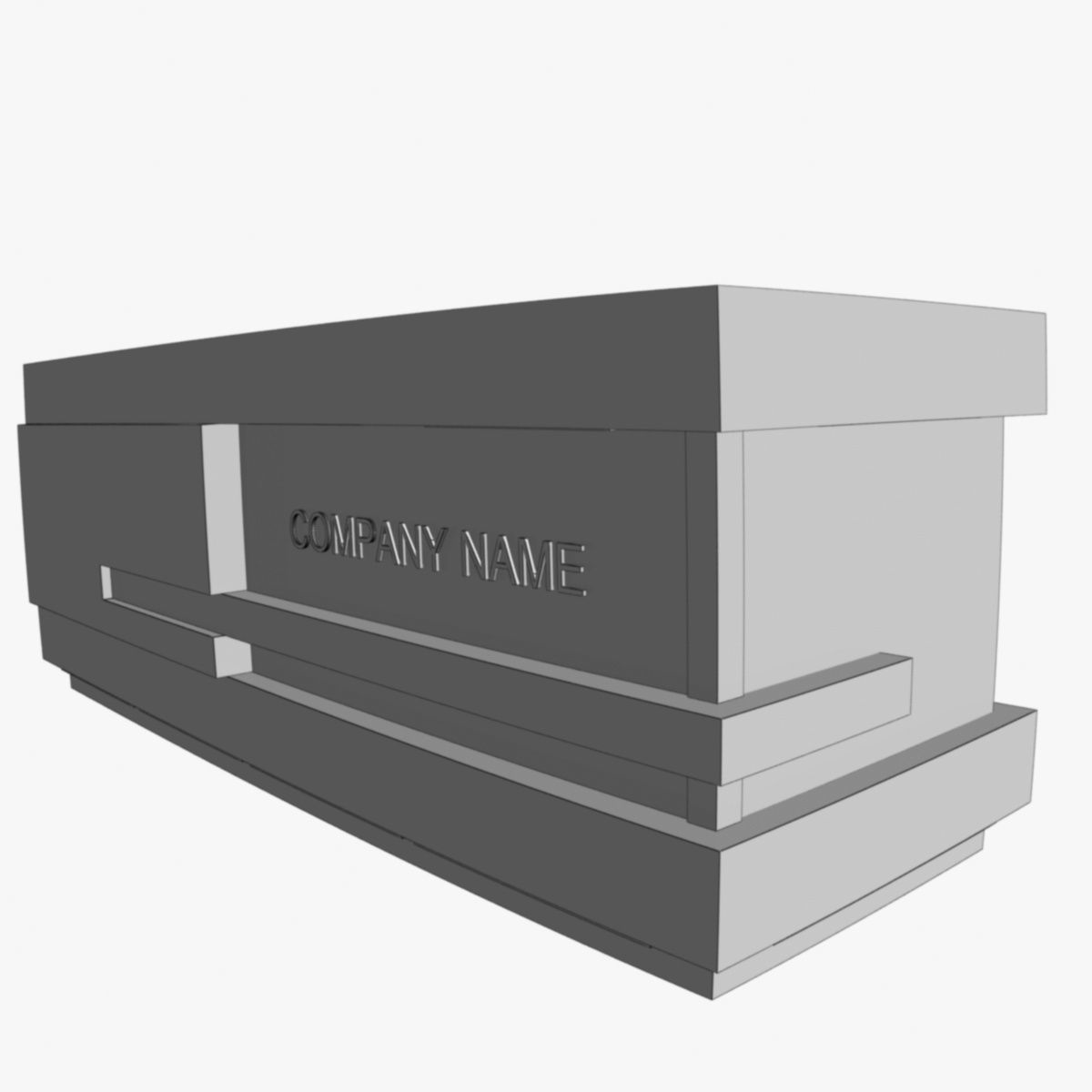 Reception Desk 1 Free 3D model_2