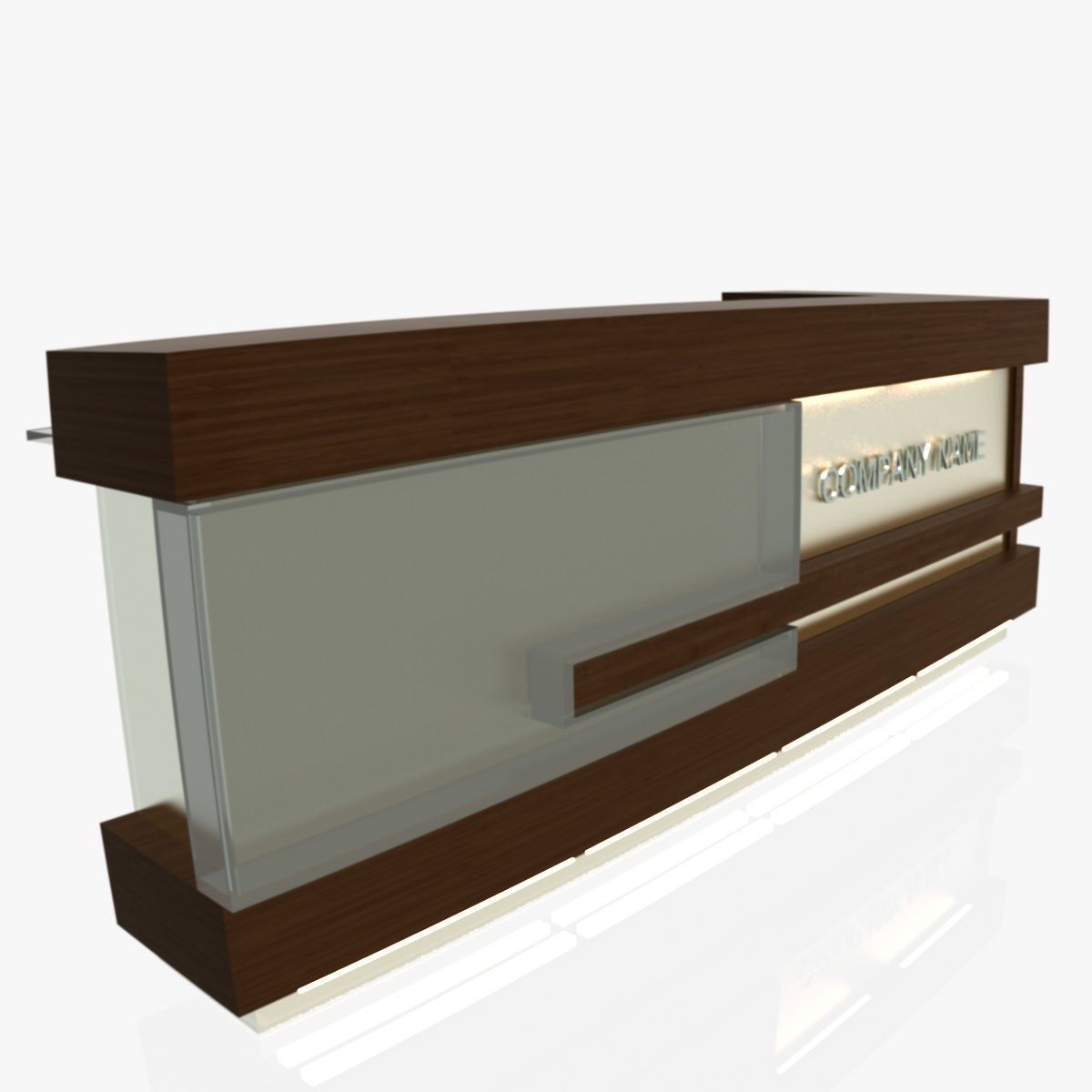 Reception Desk 1 Free 3D model_4