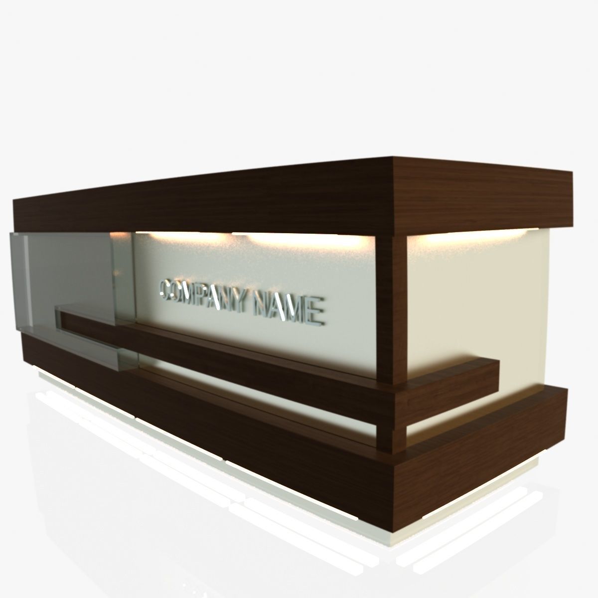 Reception Desk 1 Free 3D model_1