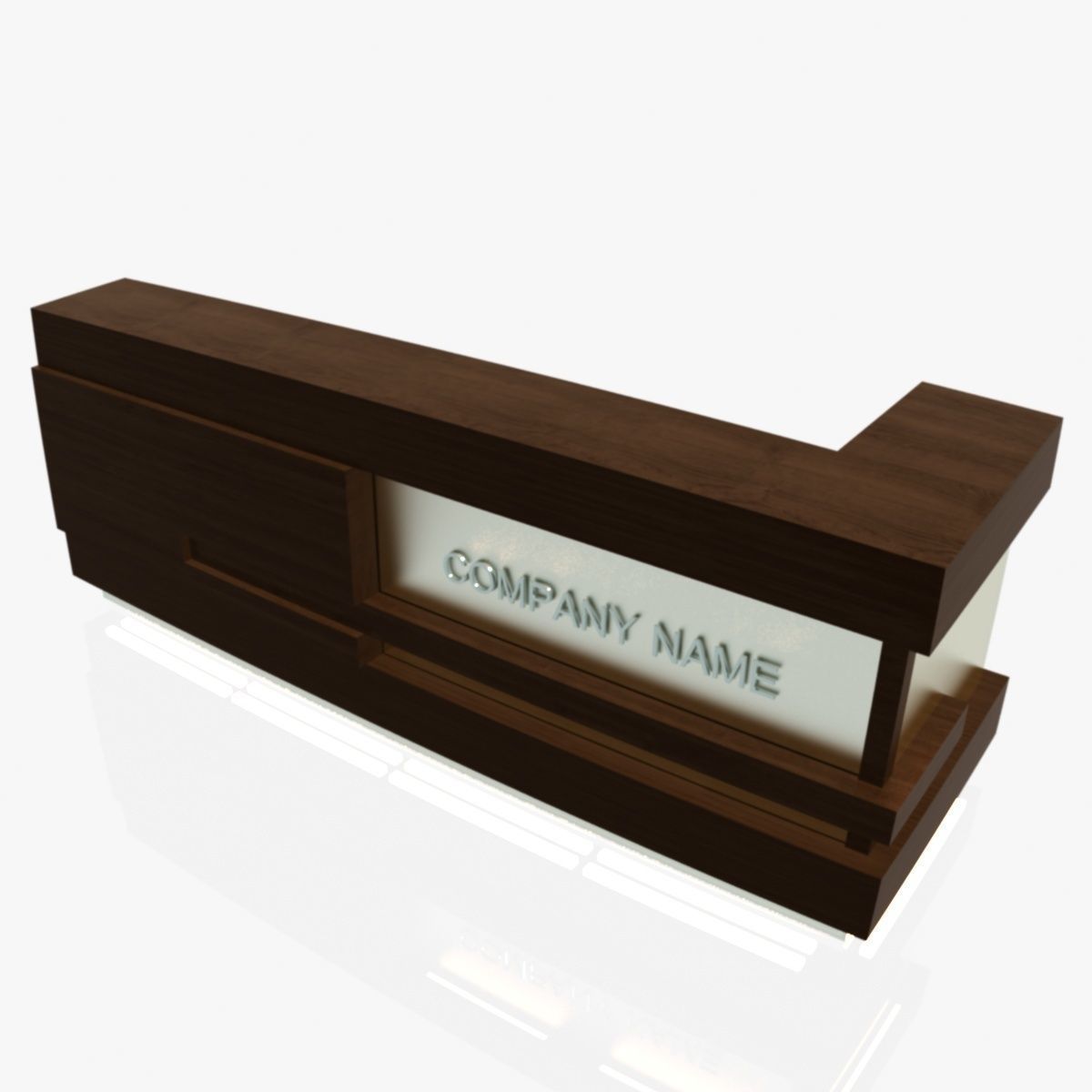 Reception Desk 1 Free 3D model_6