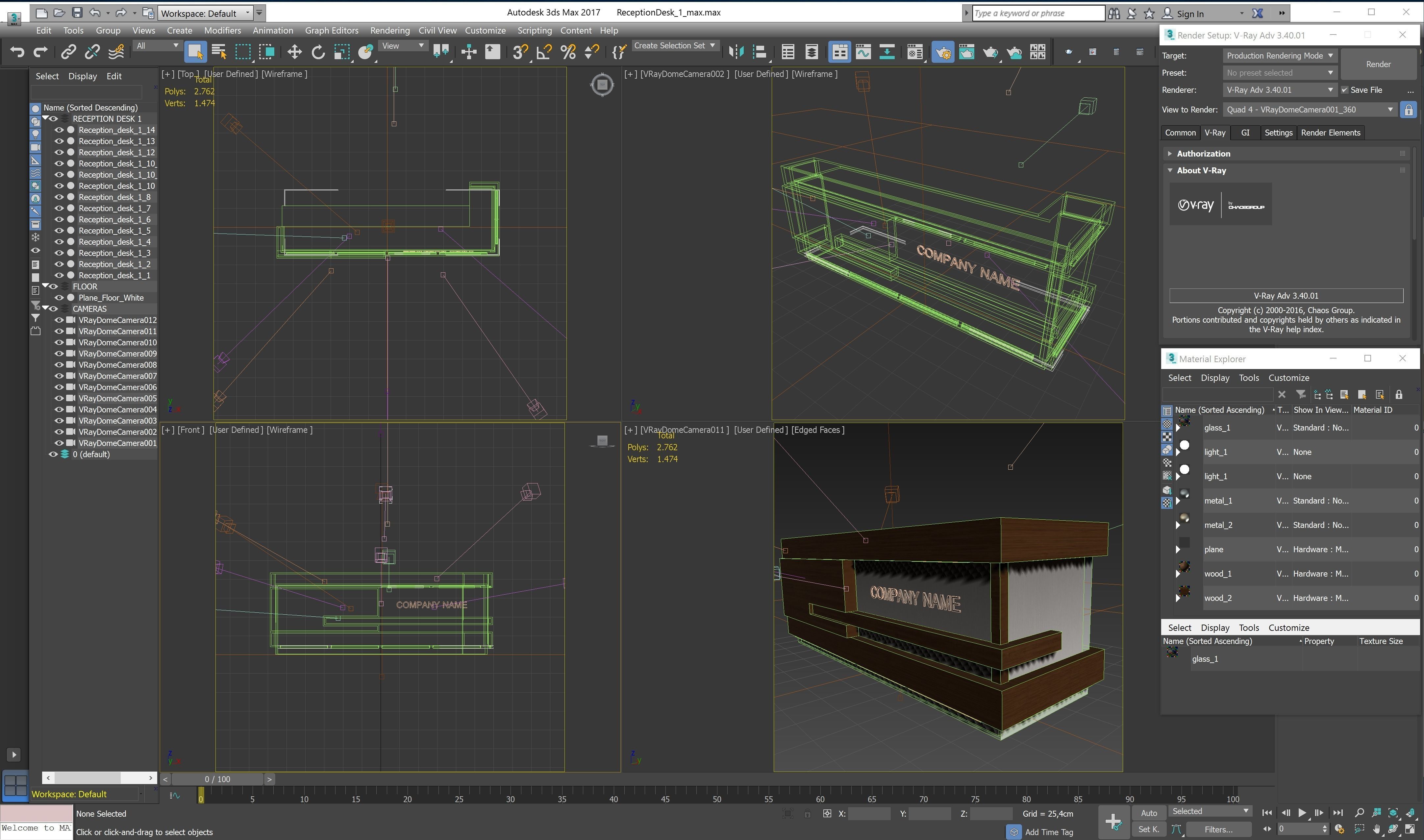 Reception Desk 1 Free 3D model_13