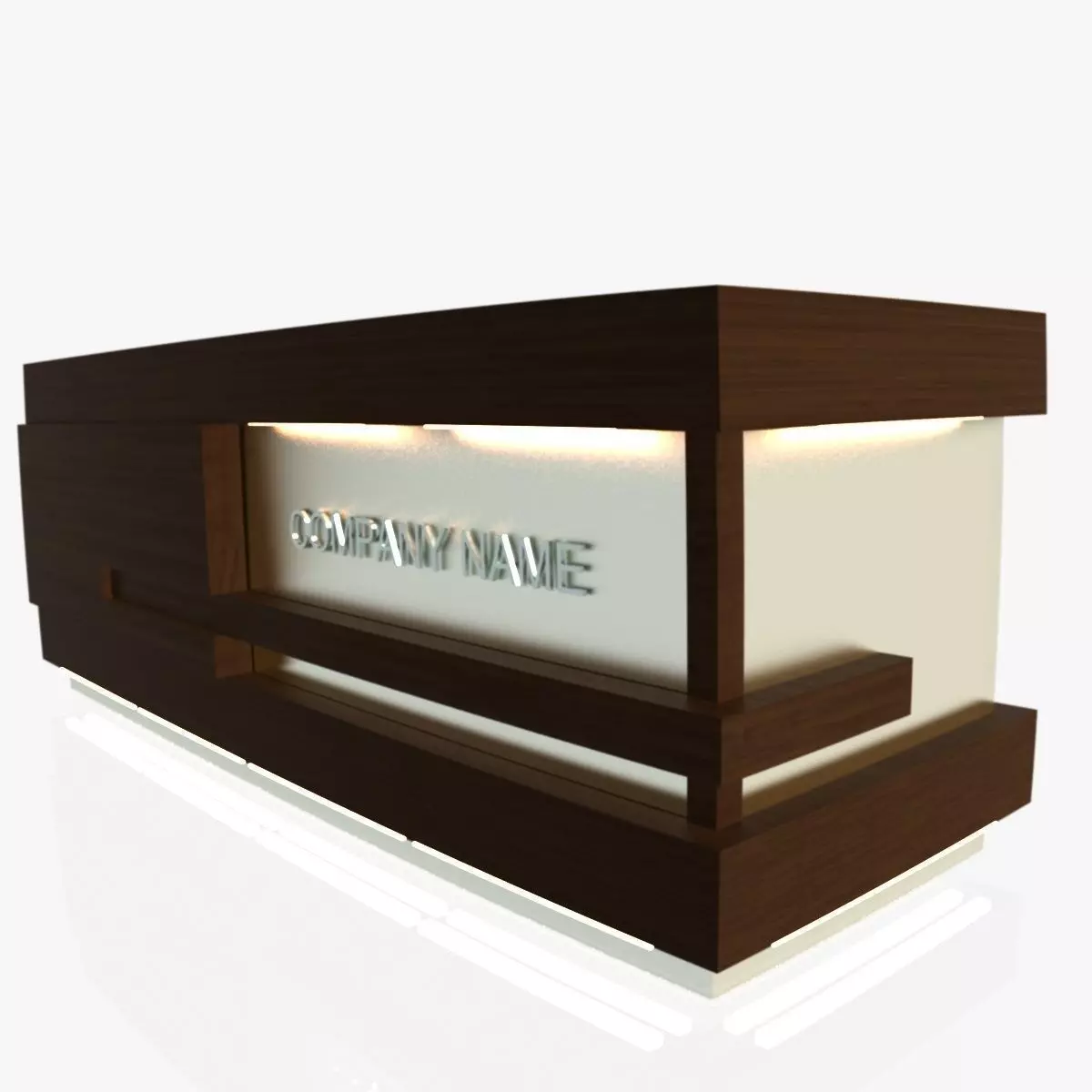 Reception Desk 1 Free 3D model_0