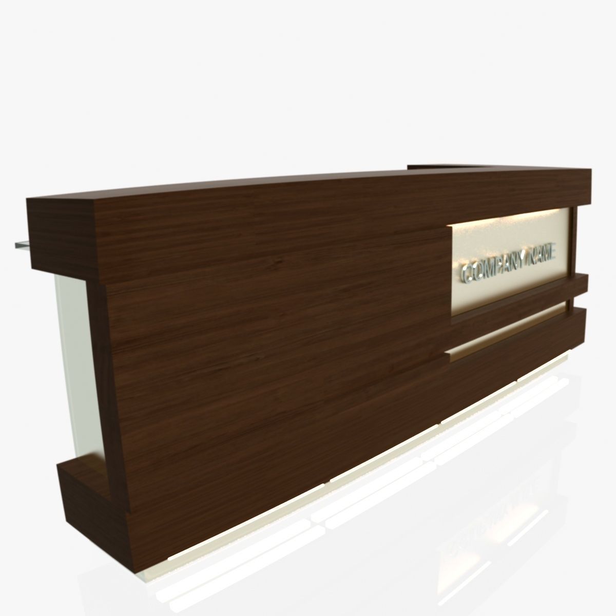Reception Desk 1 Free 3D model_3