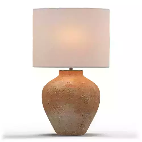 Corfu Terracotta Table Lamp Drum Shade 3D model