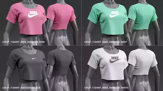 Nike Crop Top Short-Sleeve 3D model