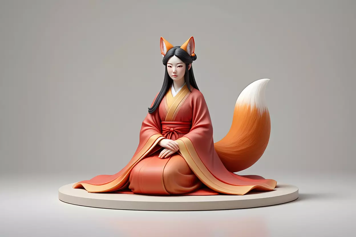 1528COLORFUL Fox Spirit Woman in Pu Song Ling Style 3D print model_0