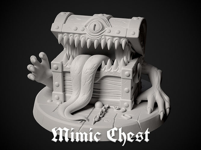 Miniature of a Mimic Chest - 3d print model 3D print model