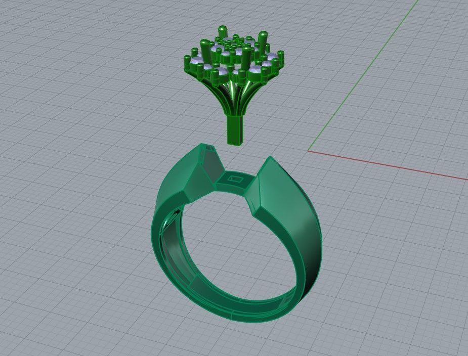 Two tone two piece solitaire ring in 5 editions 3D print model_8