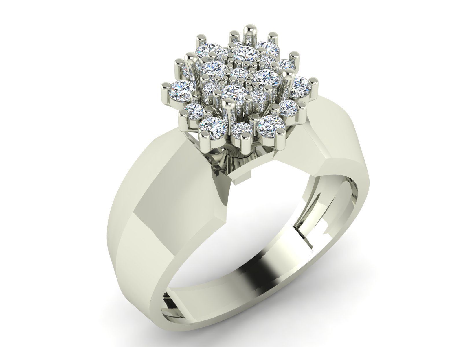 Two tone two piece solitaire ring in 5 editions 3D print model_6