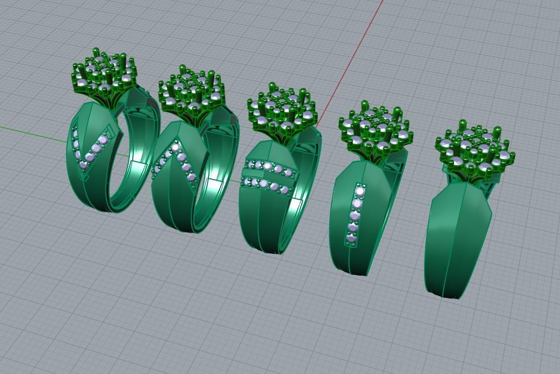 Two tone two piece solitaire ring in 5 editions 3D print model_9