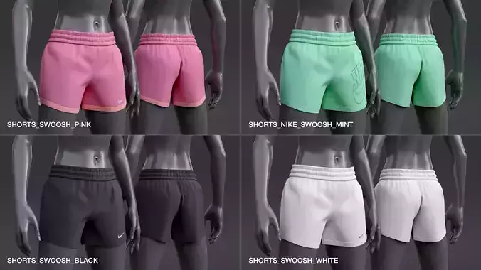 Nike Womens Shorts 3D model