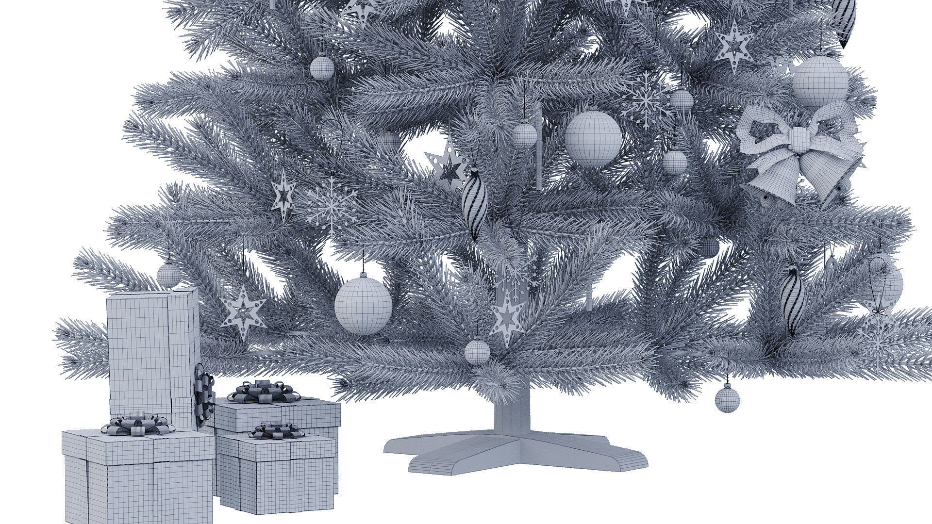 Christmas tree 6 Low-poly 3D model_5
