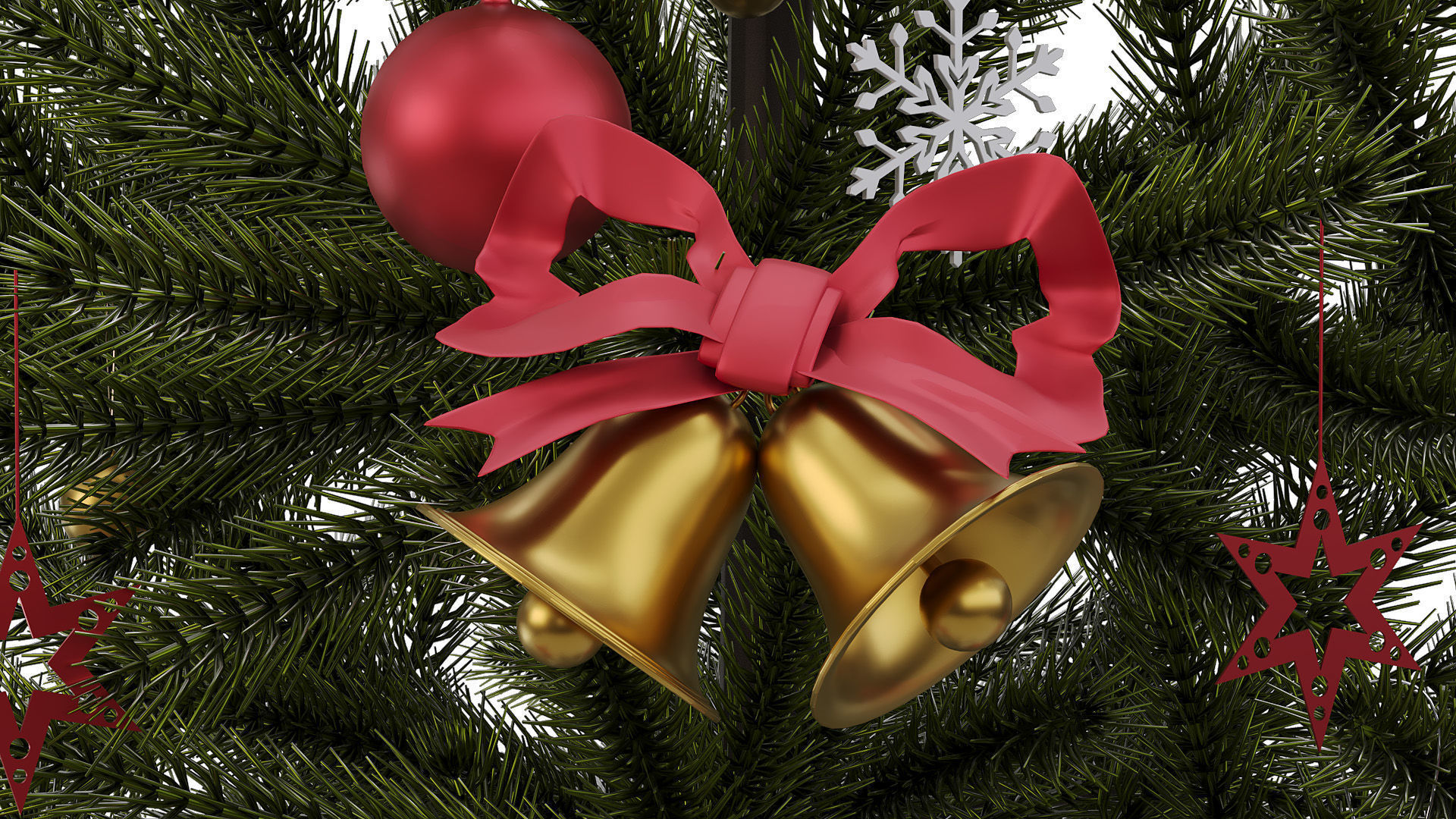 Christmas tree 6 Low-poly 3D model_4