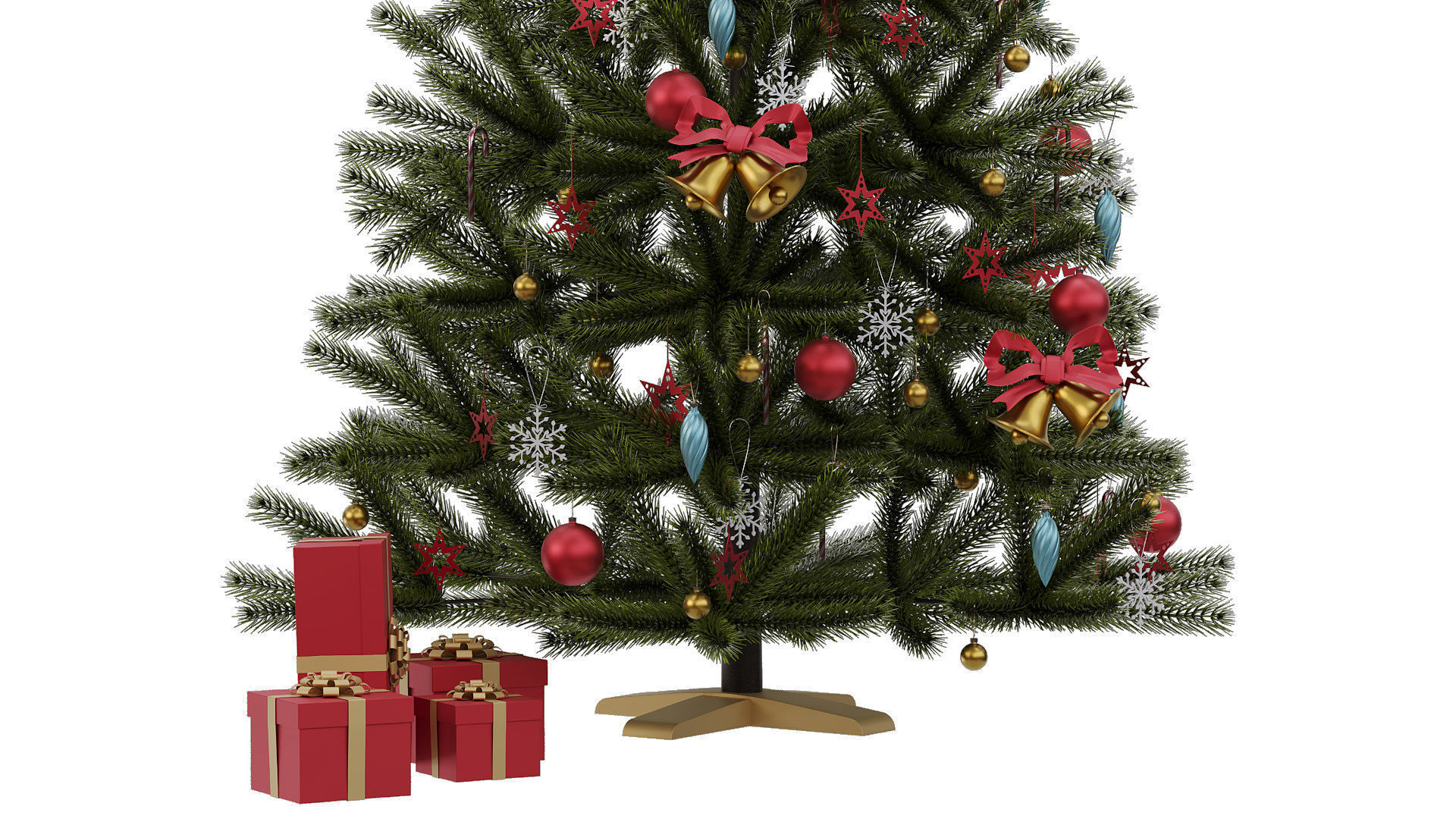Christmas tree 6 Low-poly 3D model_2
