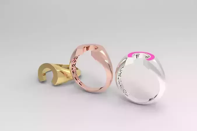Horseshoe Signet Ring 3D Model