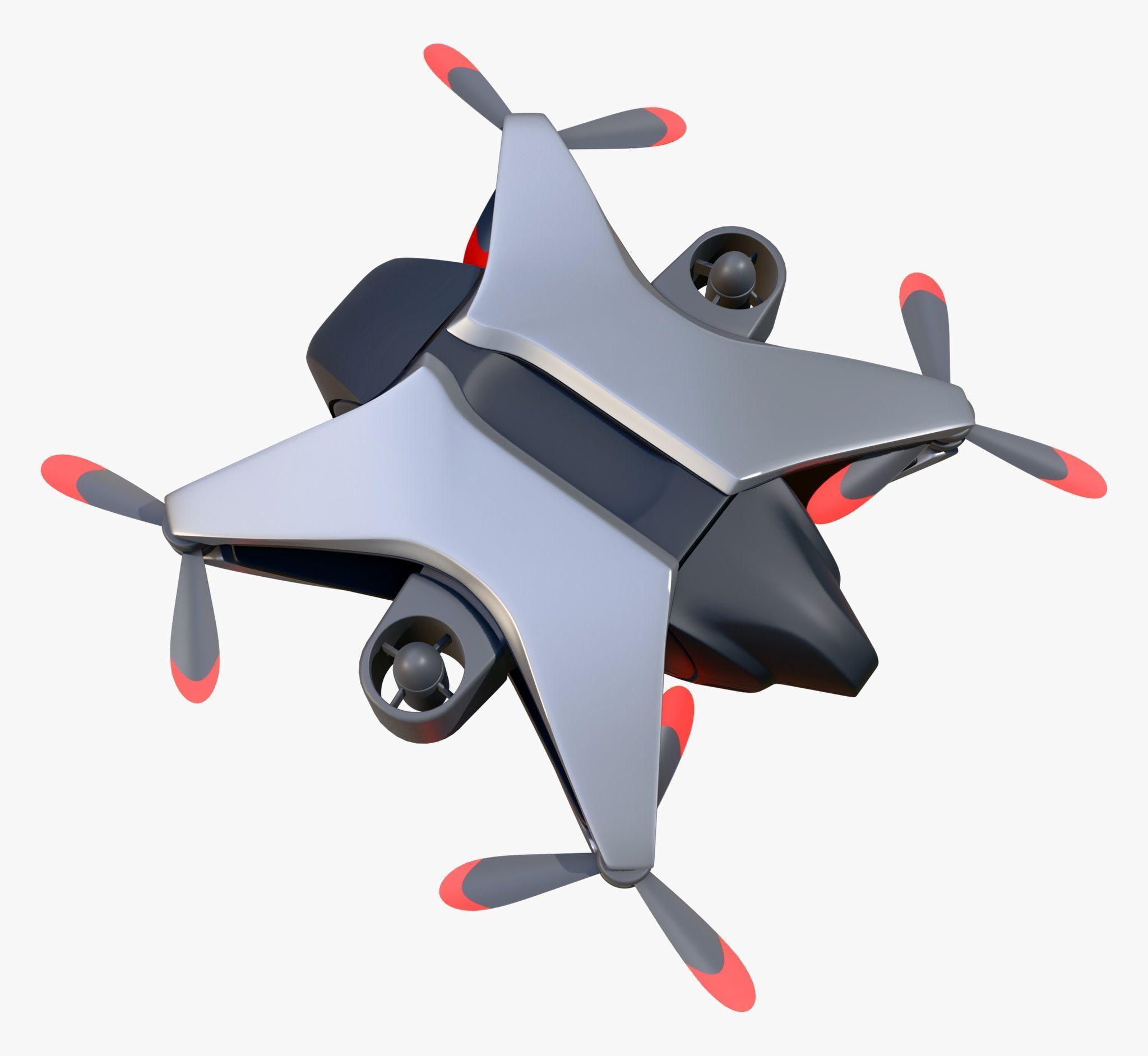 Futuristic Drone X6 M1 3D model_5