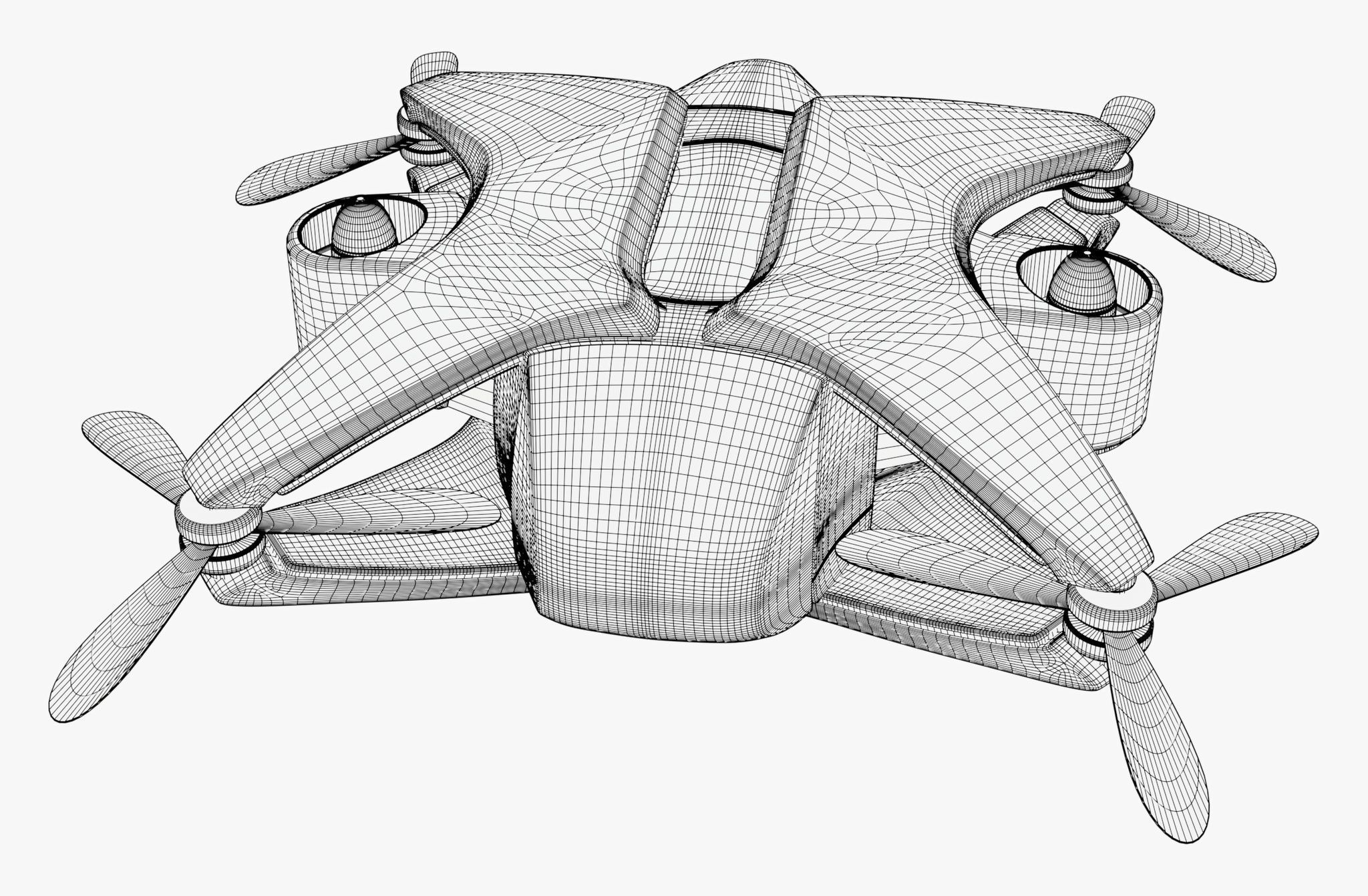 Futuristic Drone X6 M1 3D model_9