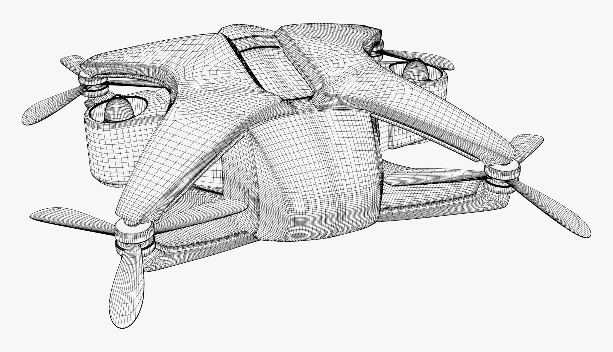 Futuristic Drone X6 M1 3D model_8