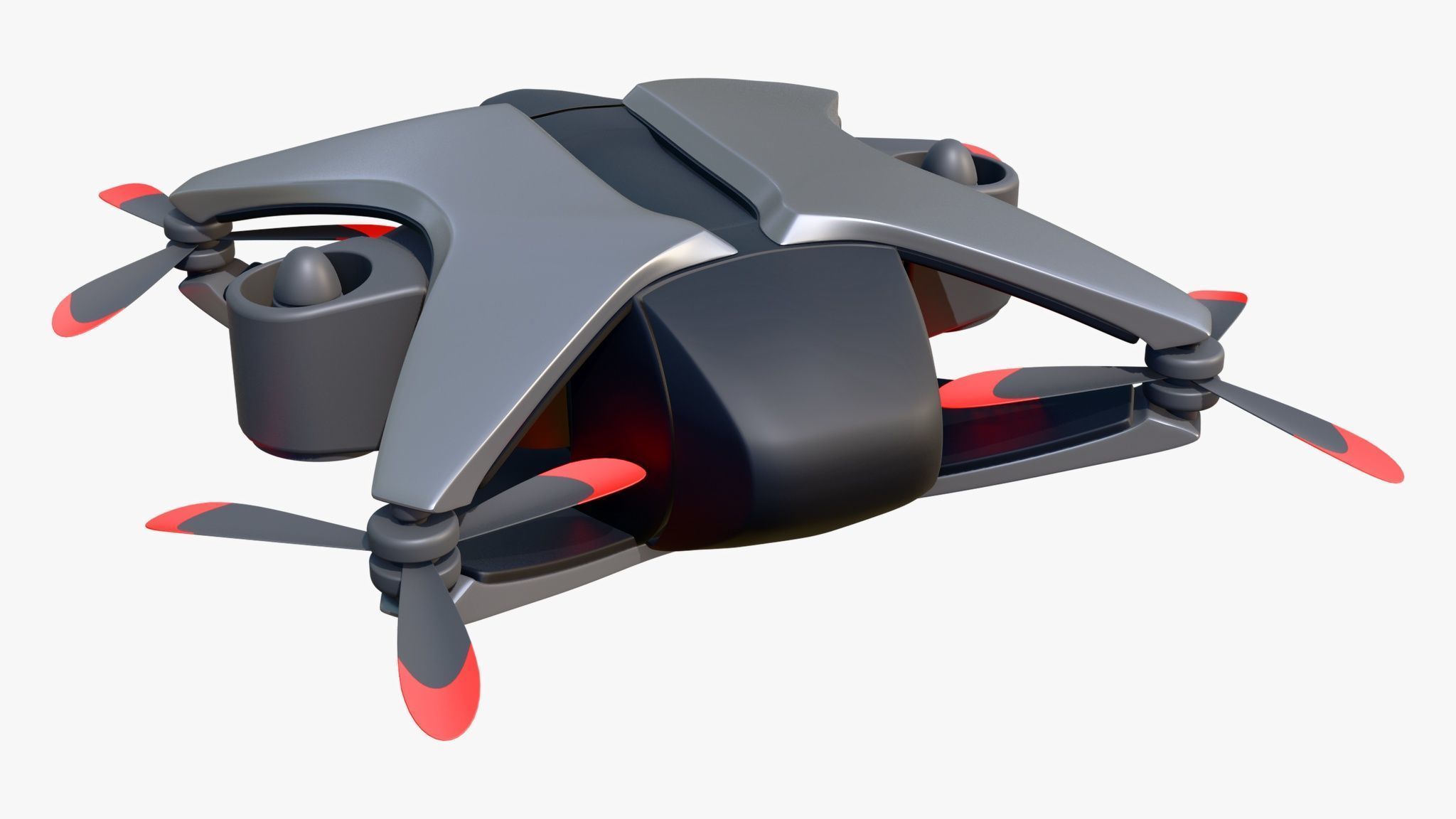 Futuristic Drone X6 M1 3D model_1