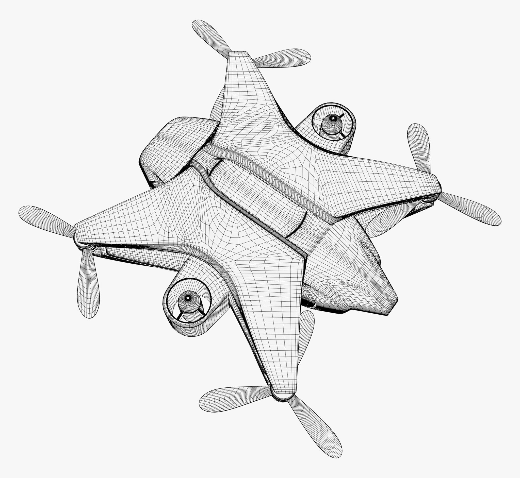 Futuristic Drone X6 M1 3D model_11