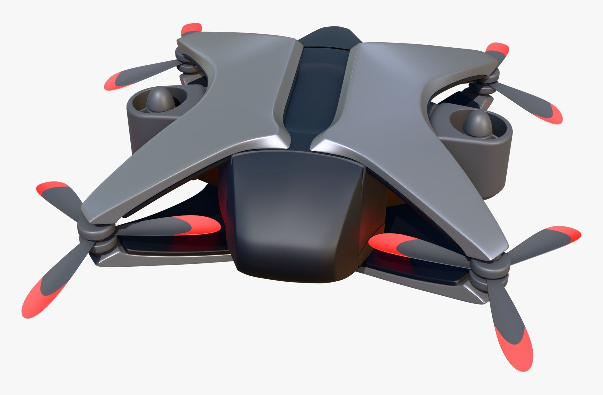 Futuristic Drone X6 M1 3D model_3