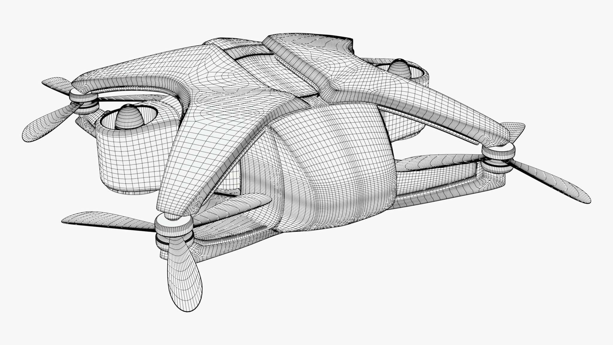 Futuristic Drone X6 M1 3D model_7