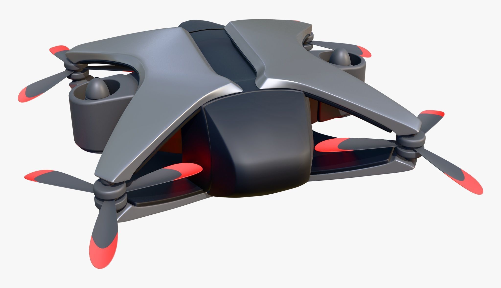 Futuristic Drone X6 M1 3D model_2