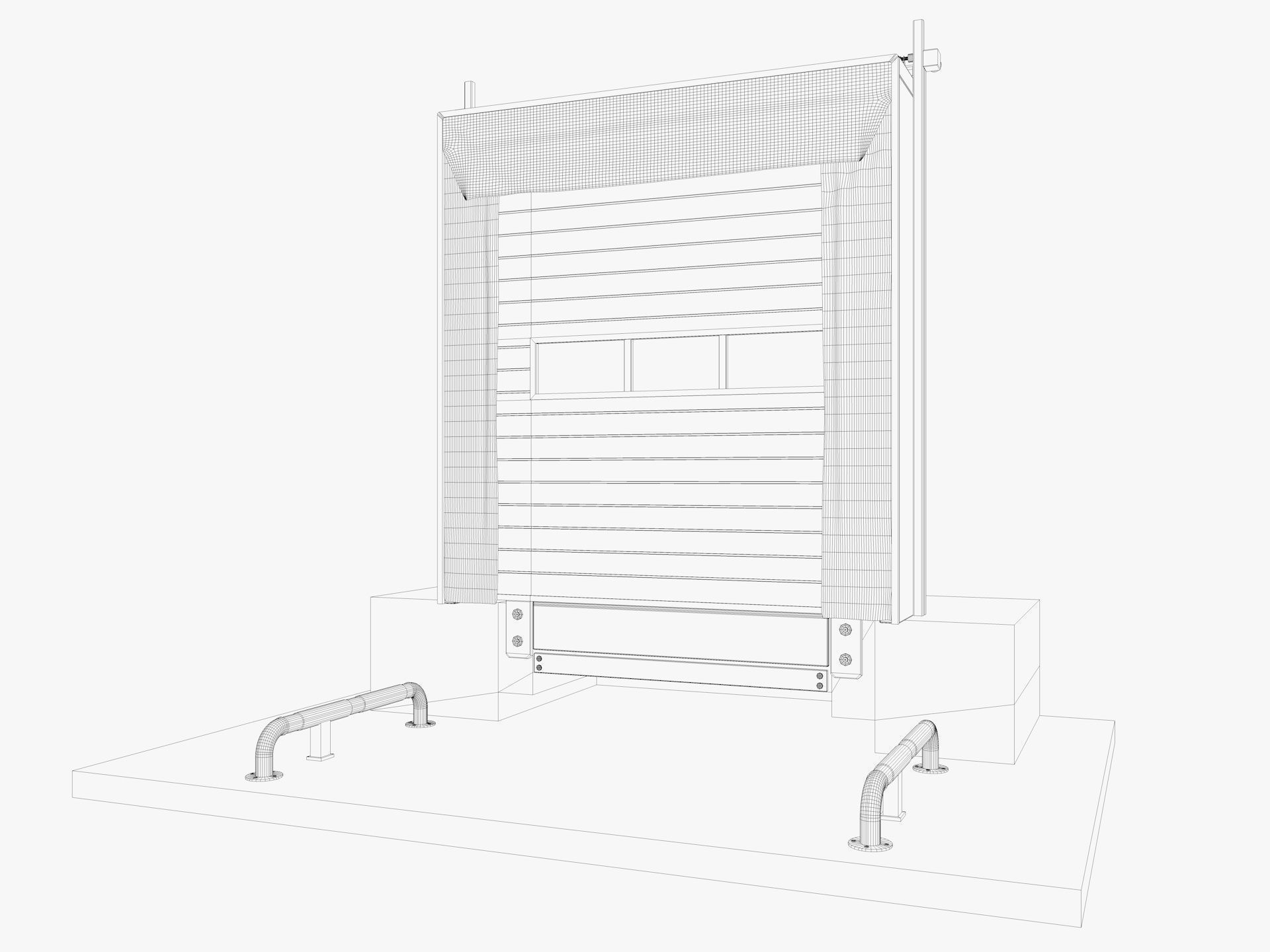 Loading Dock Door 3 Low-poly 3D model_6