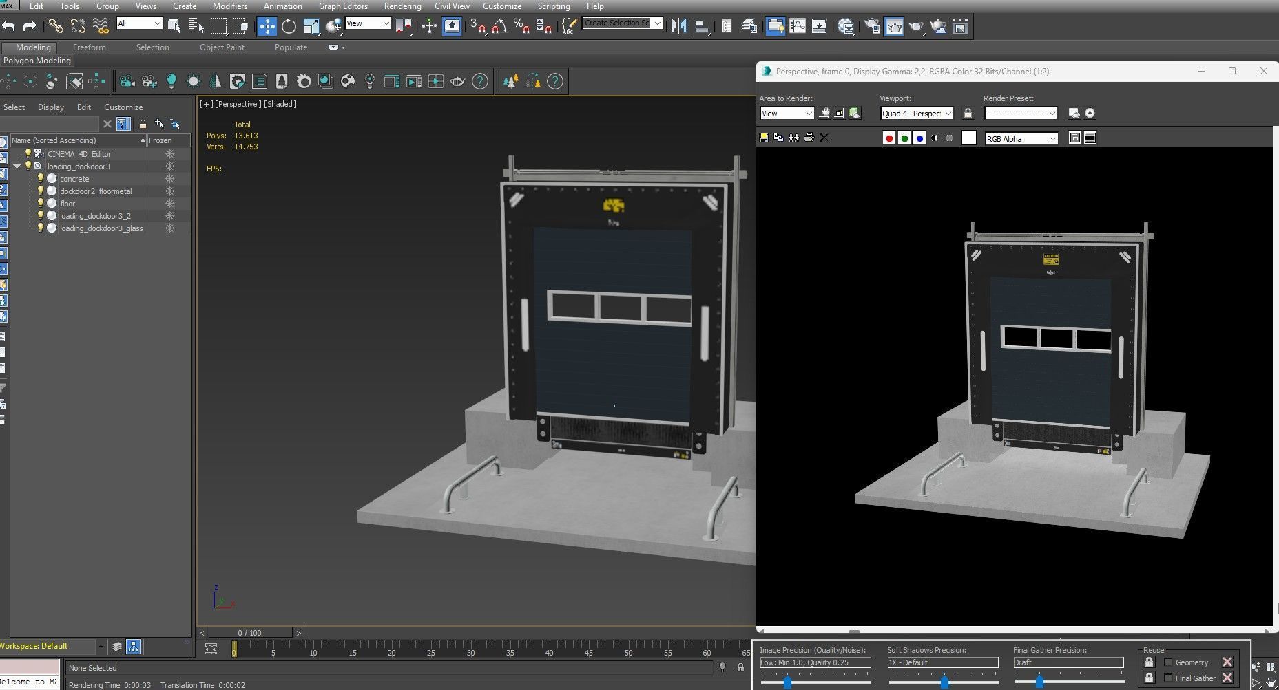 Loading Dock Door 3 Low-poly 3D model_14