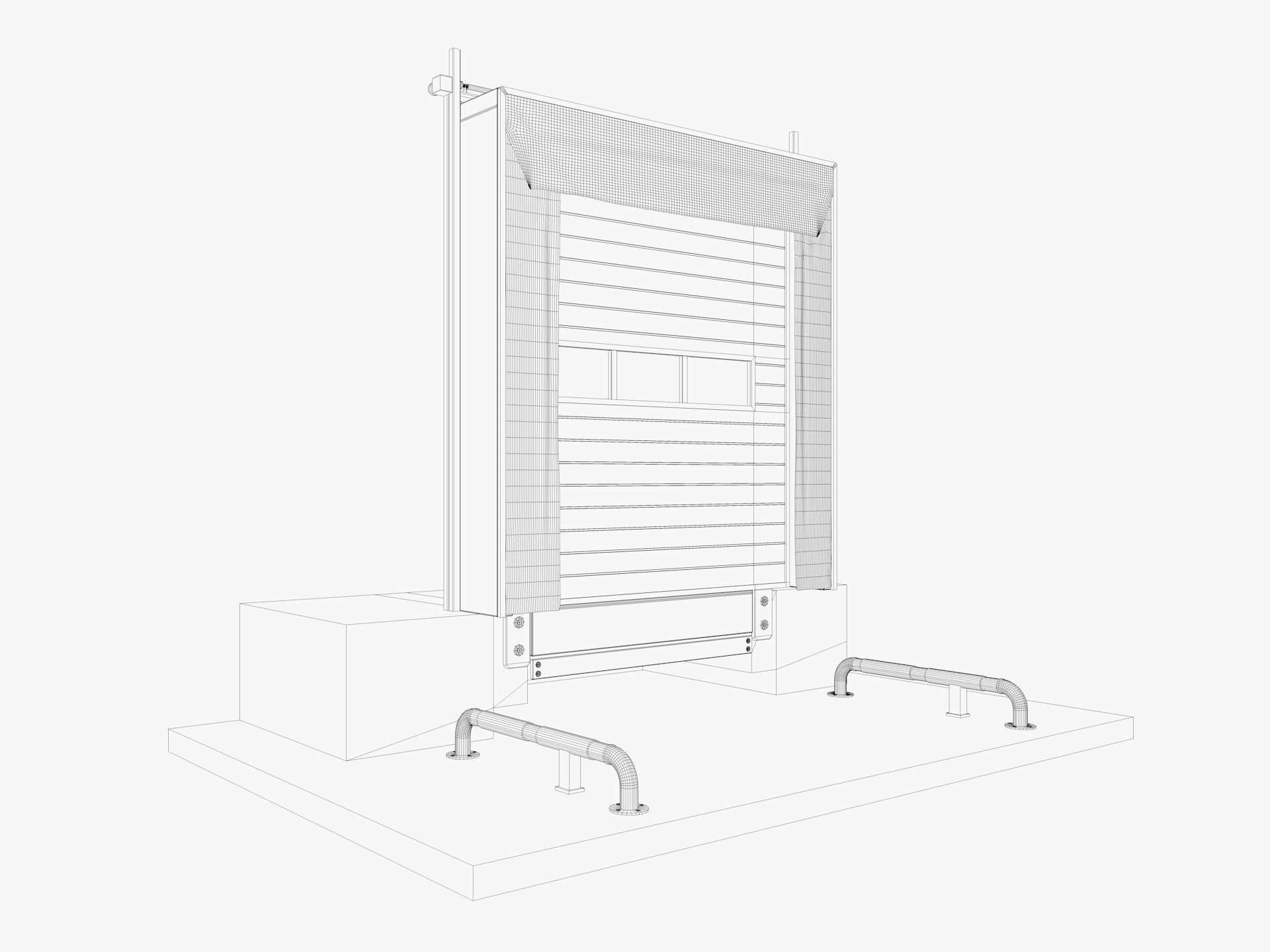 Loading Dock Door 3 Low-poly 3D model_8