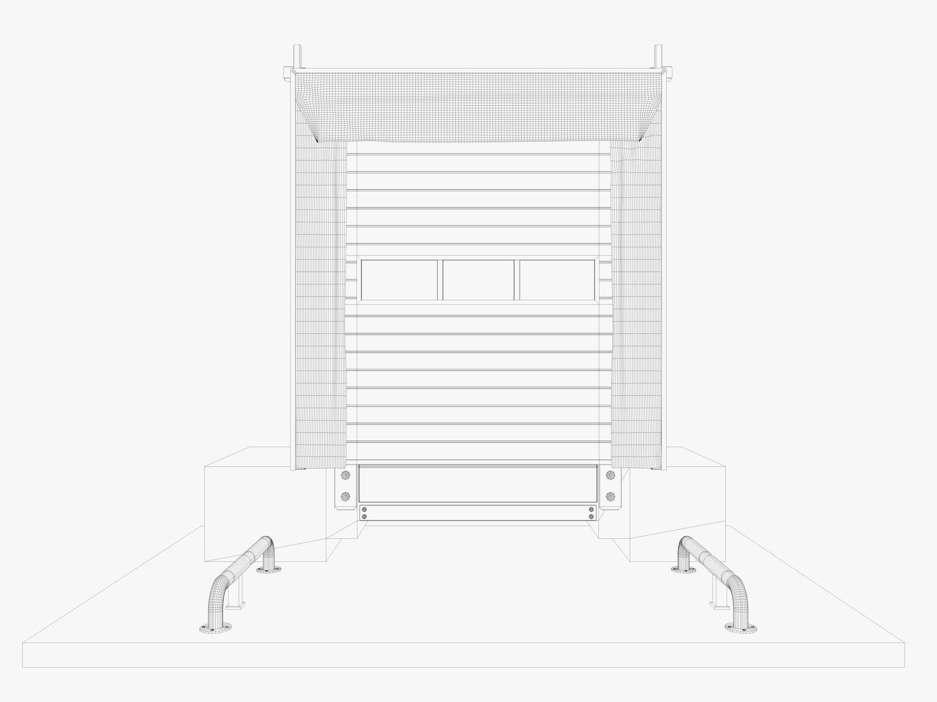 Loading Dock Door 3 Low-poly 3D model_7