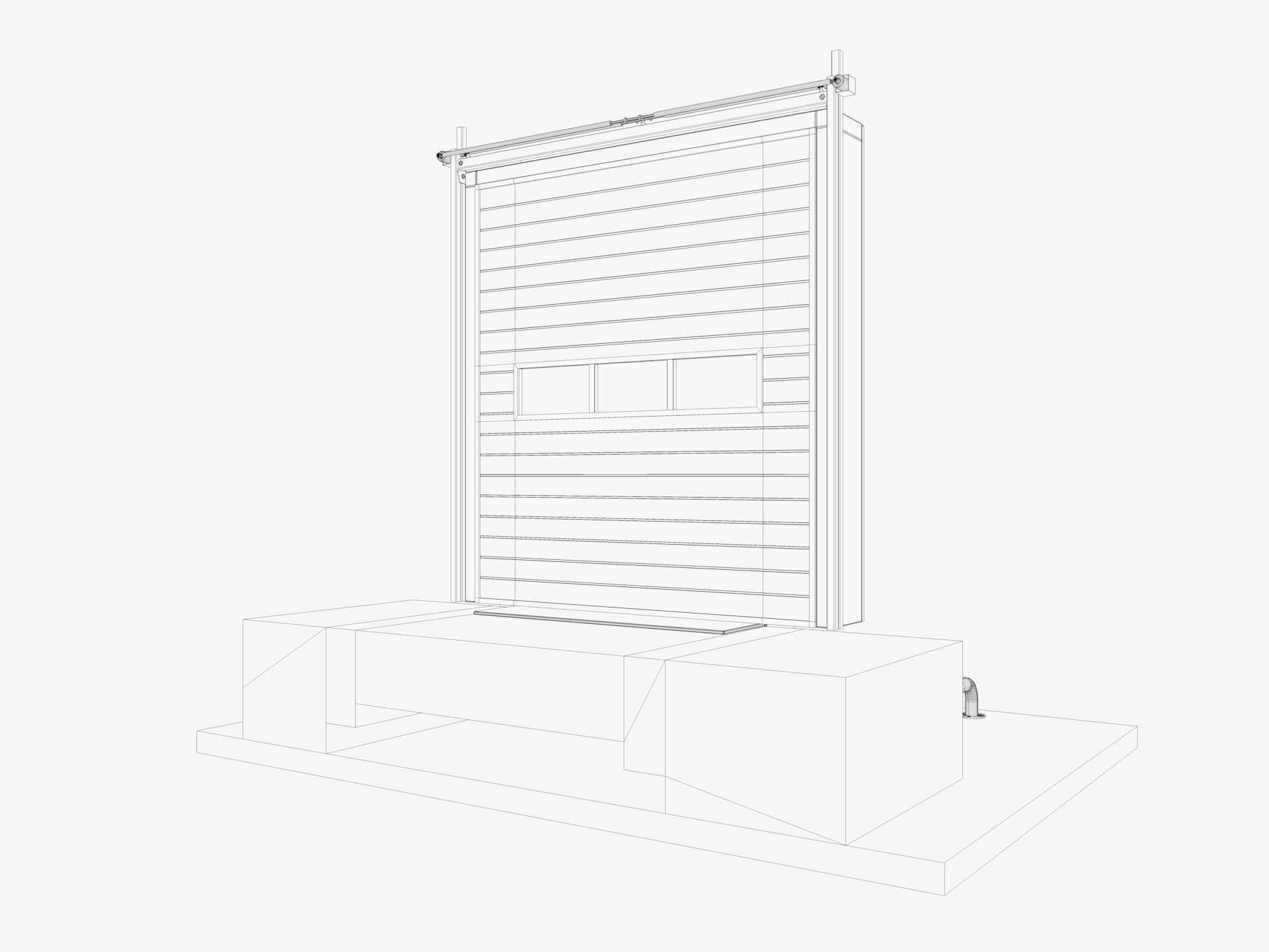 Loading Dock Door 3 Low-poly 3D model_9