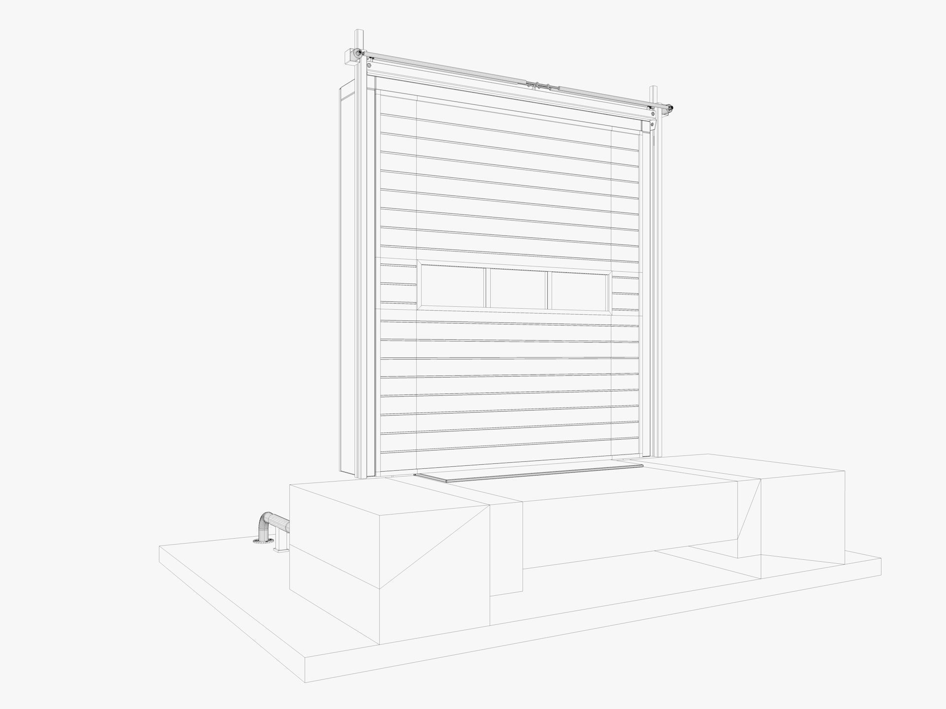 Loading Dock Door 3 Low-poly 3D model_10