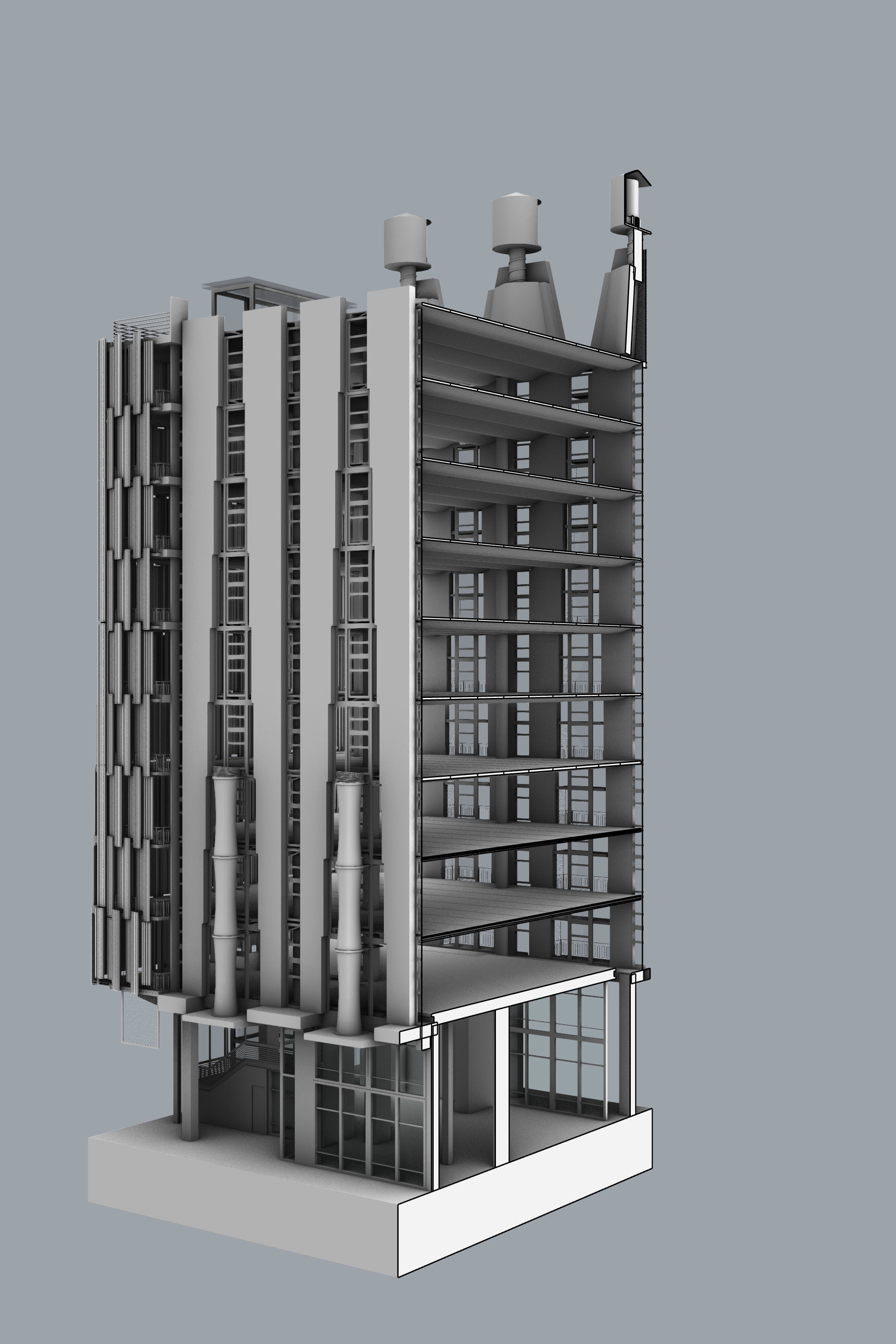 Council House 2 - Sectional 3D Model 3D model_3