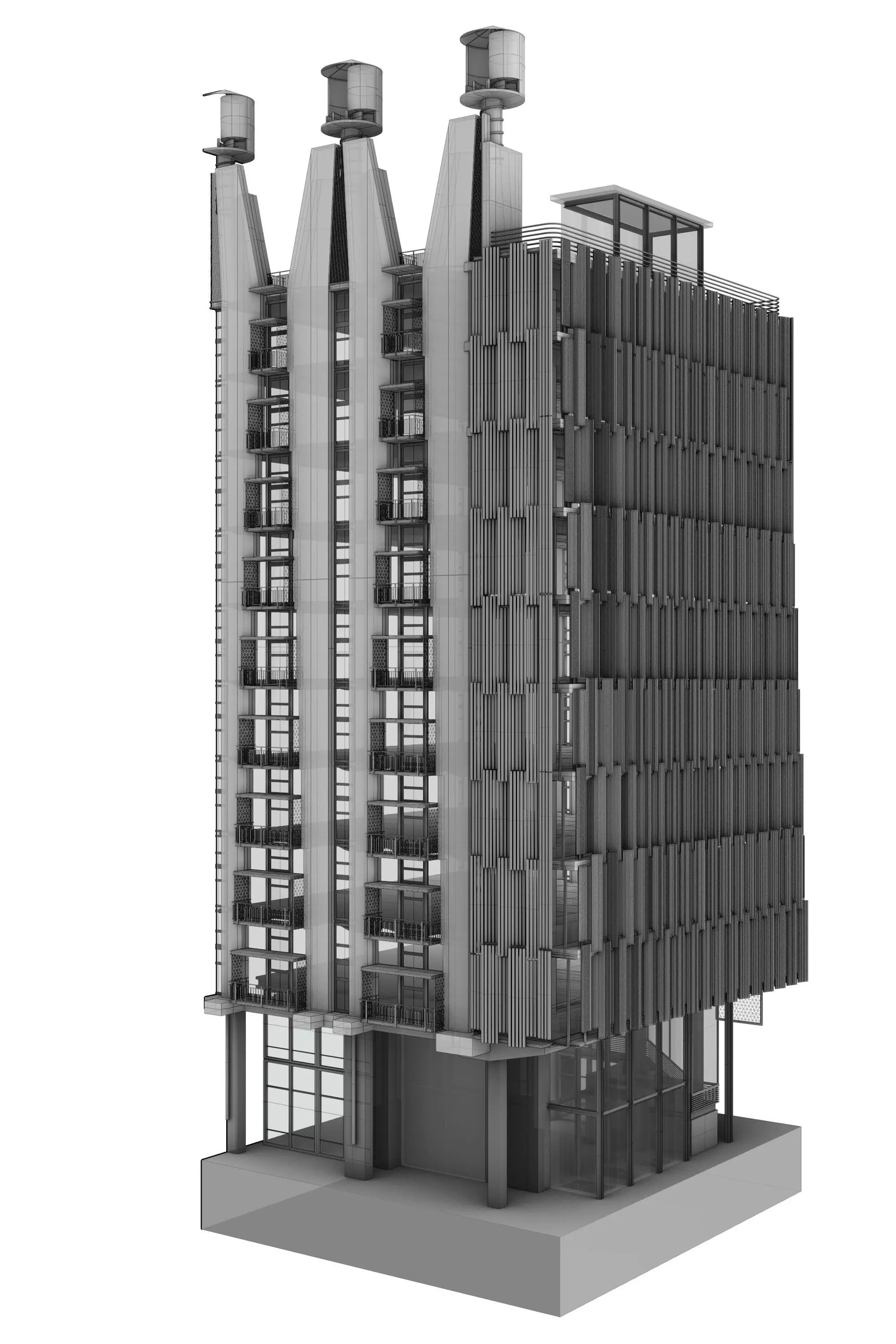 Council House 2 - Sectional 3D Model 3D model_0