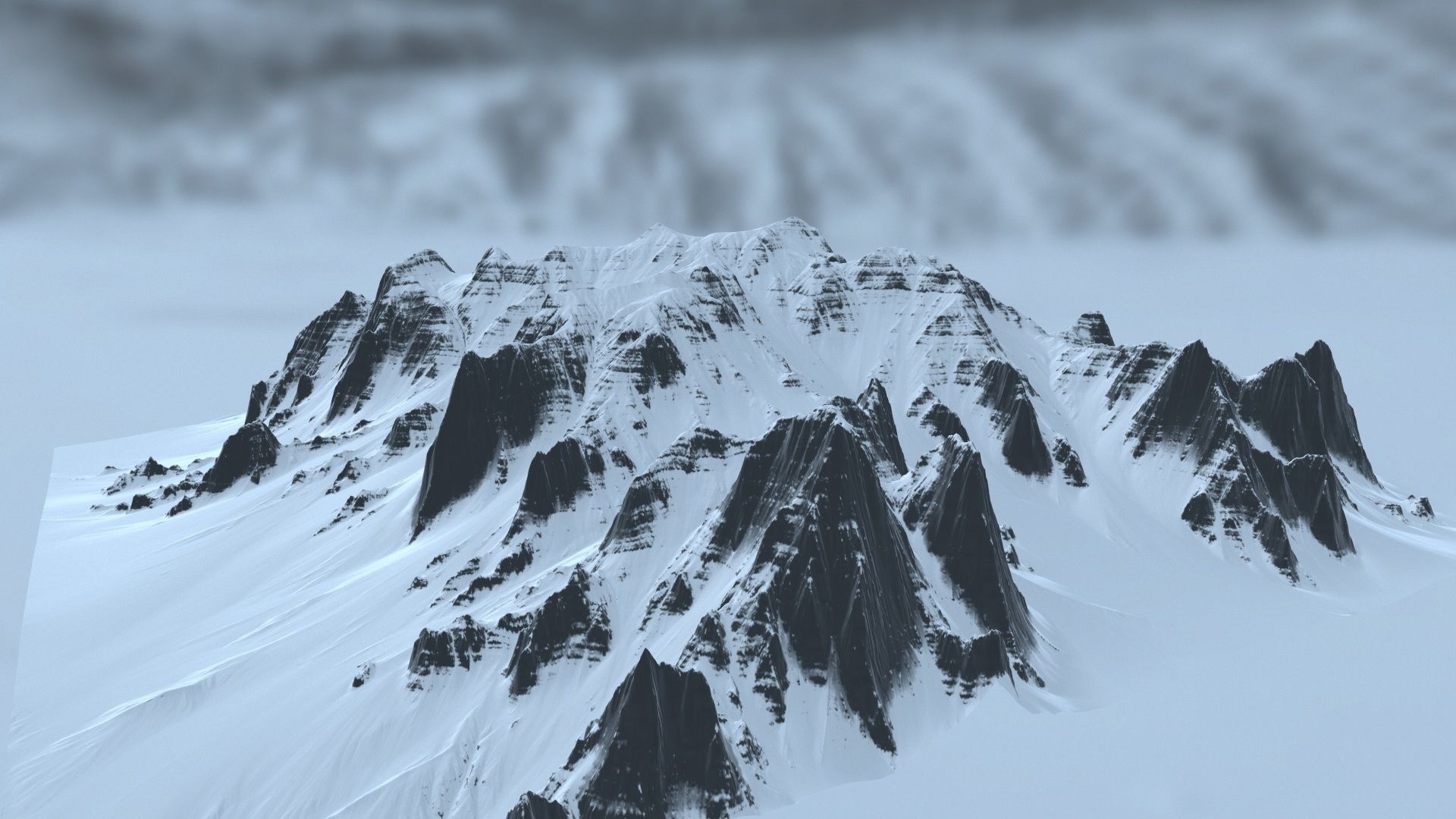 snow mountain rock 3D model_10