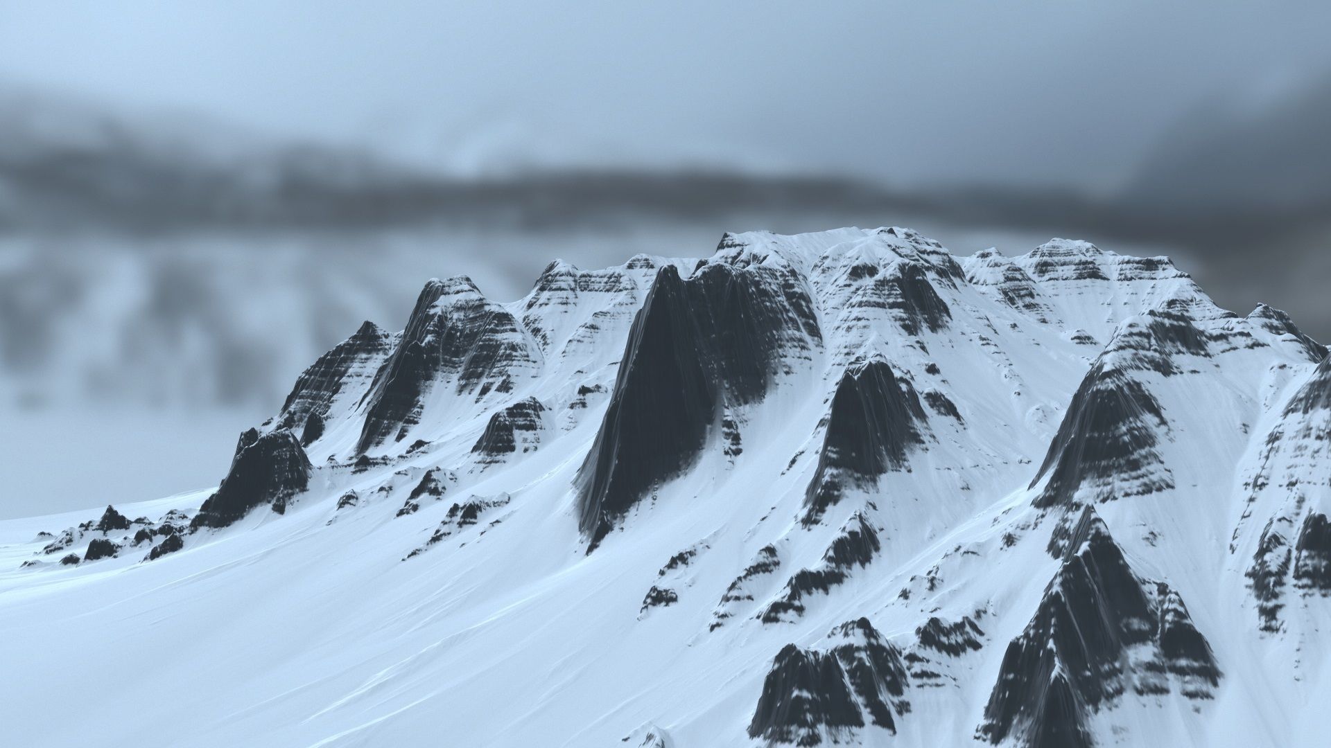 snow mountain rock 3D model_17