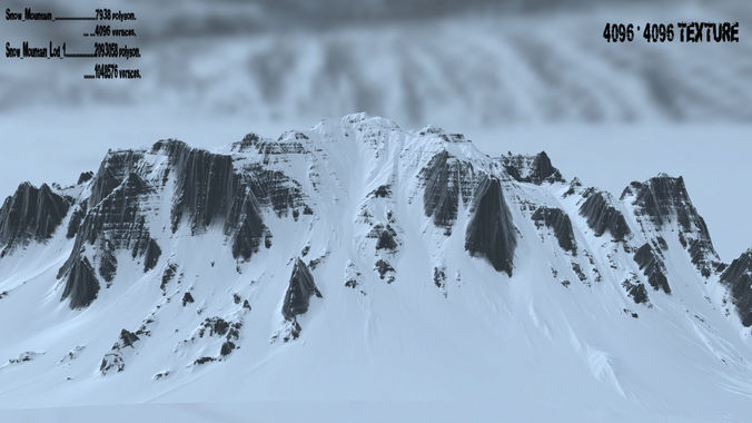 snow mountain rock 3D model