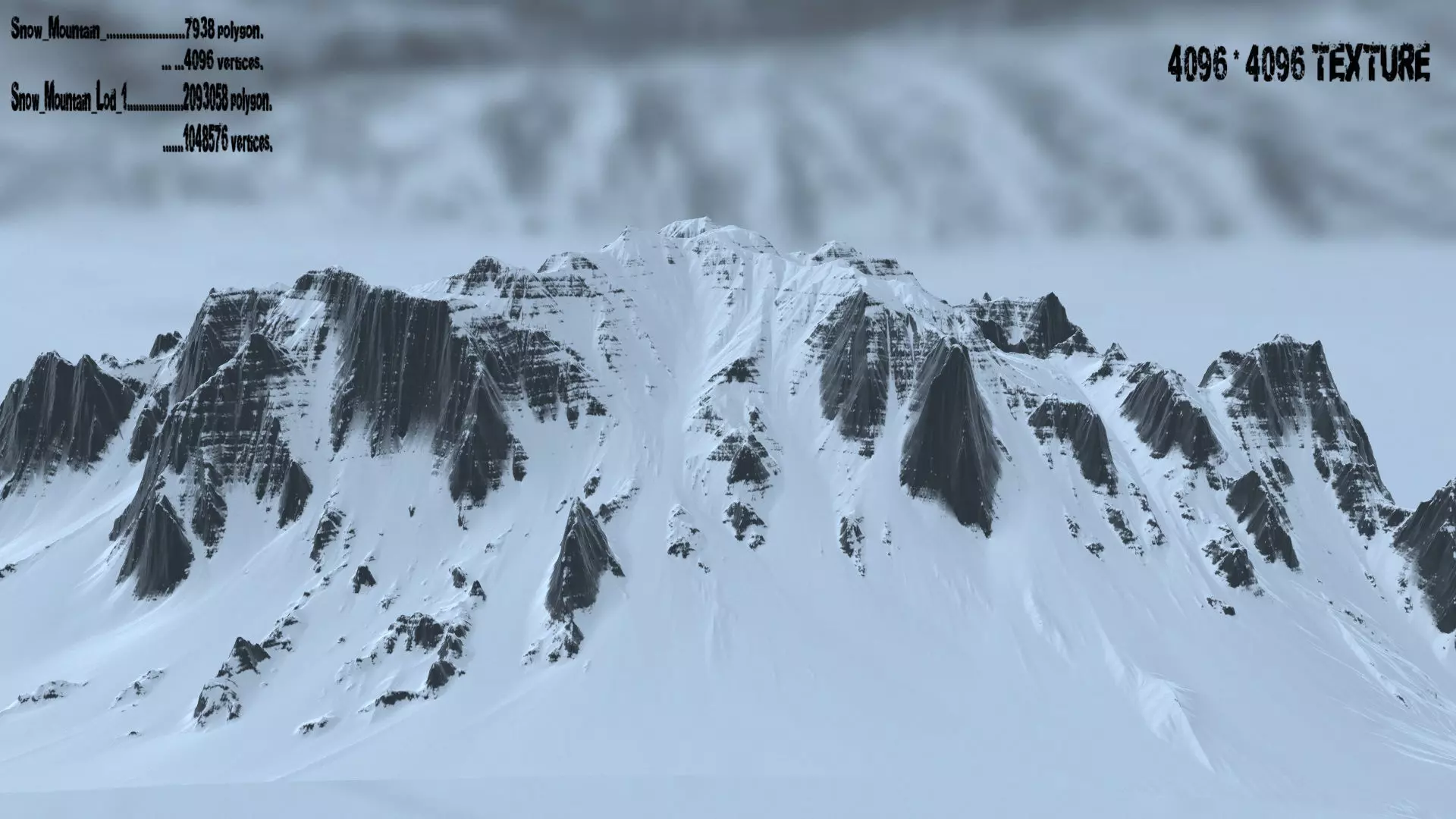 snow mountain rock 3D model_0