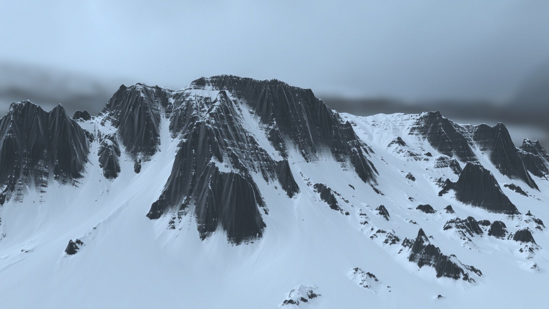 snow mountain rock 3D model_4
