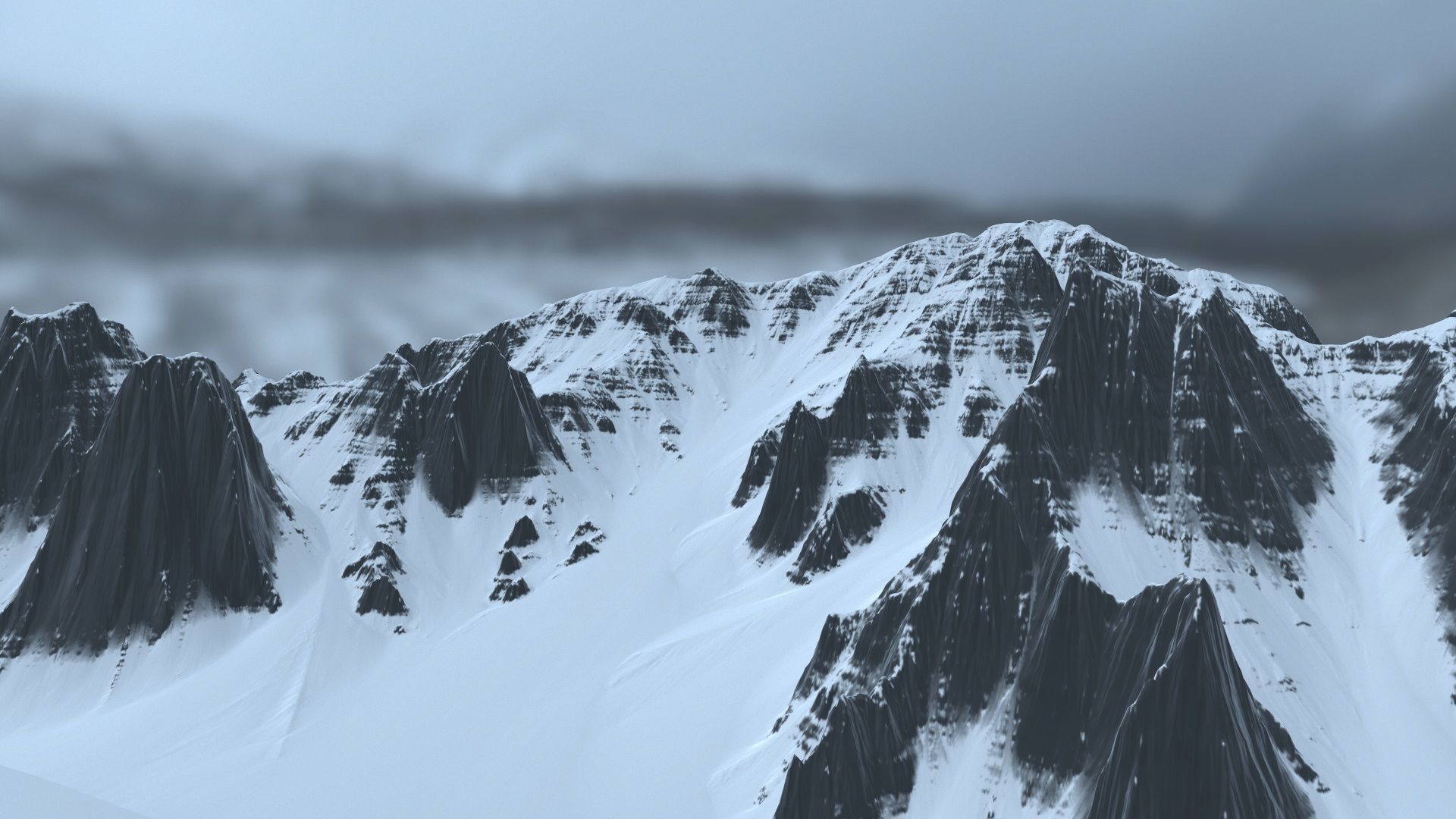 snow mountain rock 3D model_3