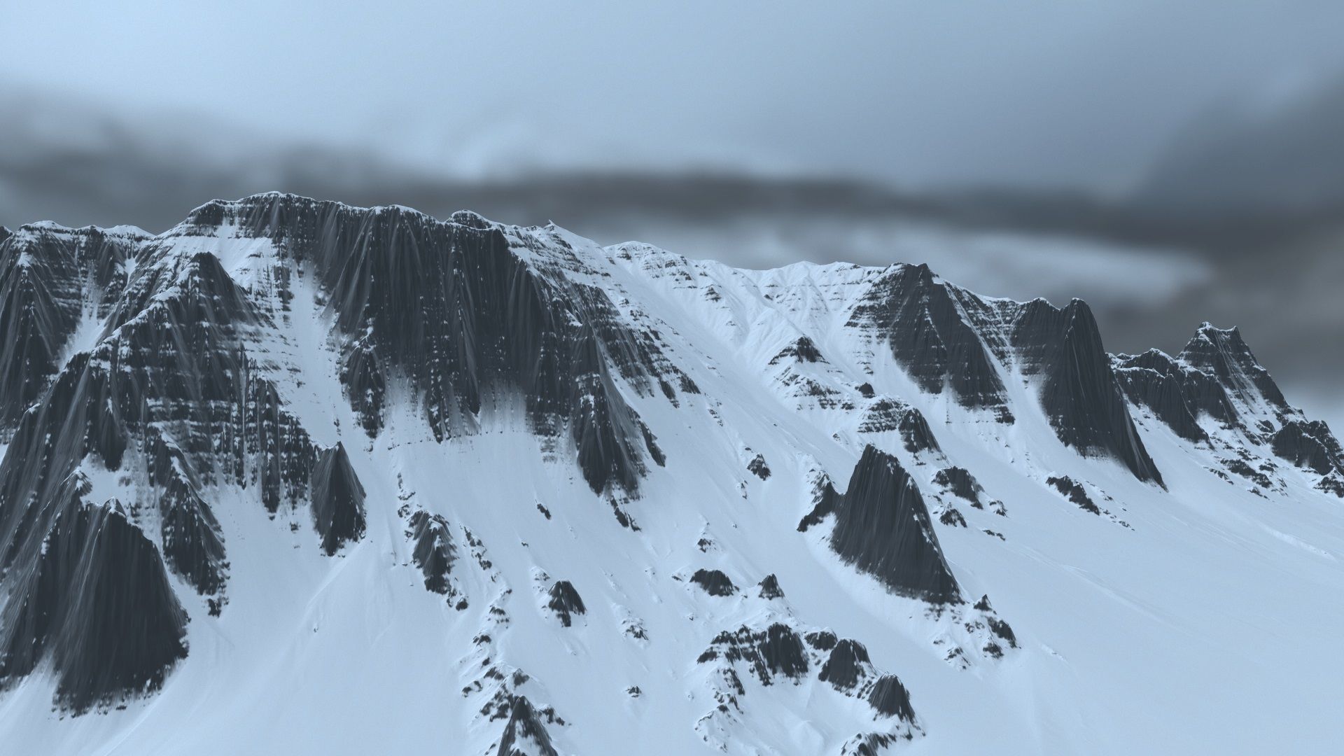 snow mountain rock 3D model_11