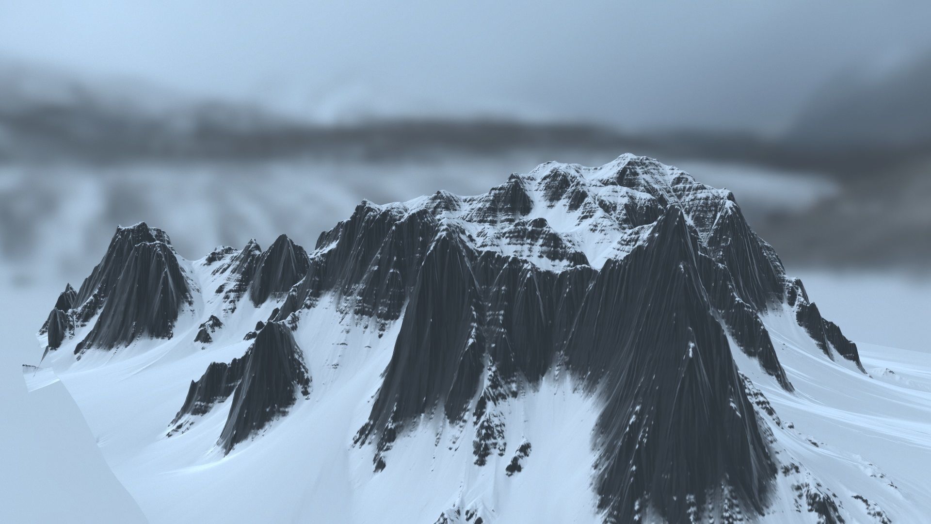 snow mountain rock 3D model_6