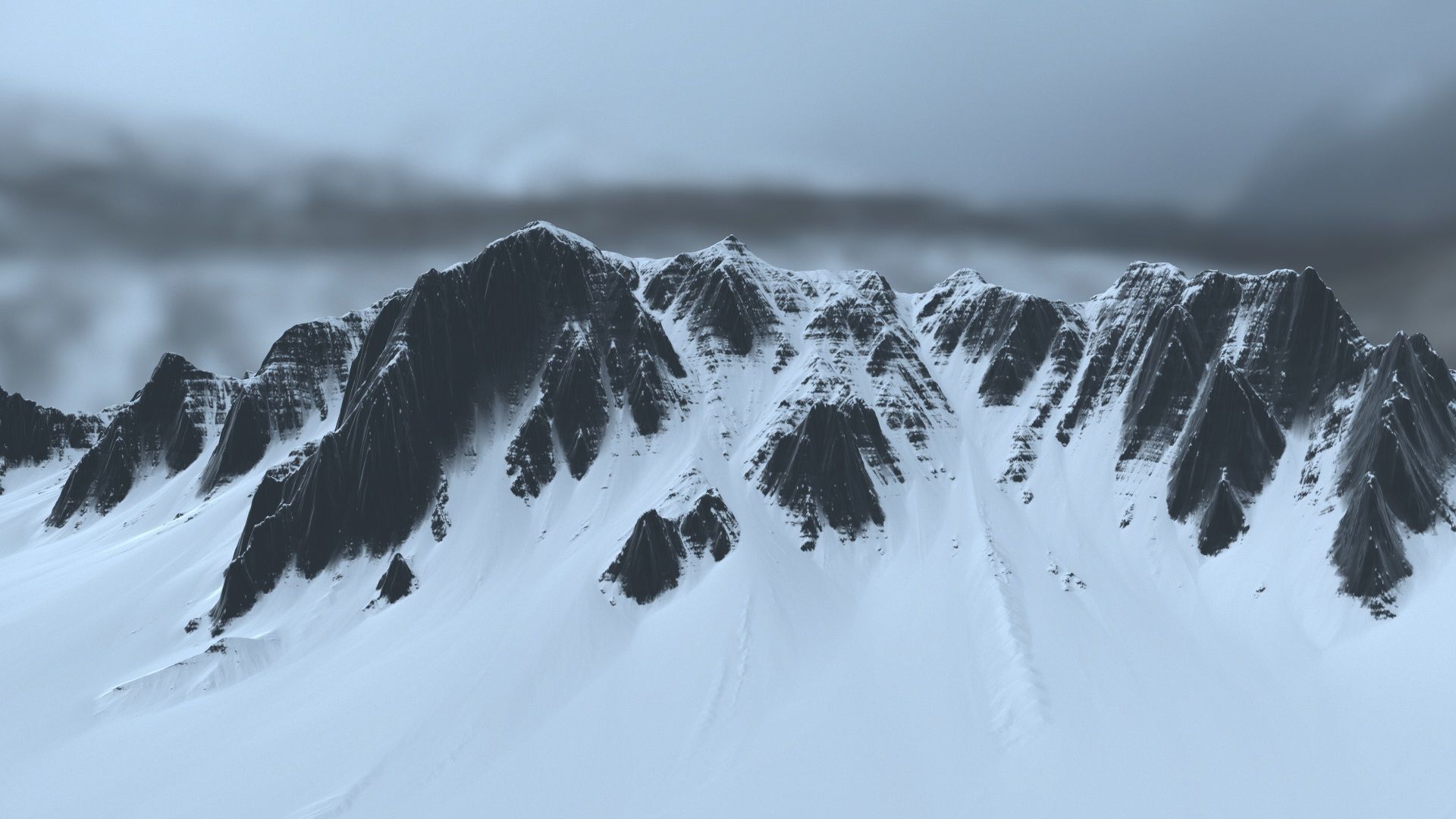 snow mountain rock 3D model_13