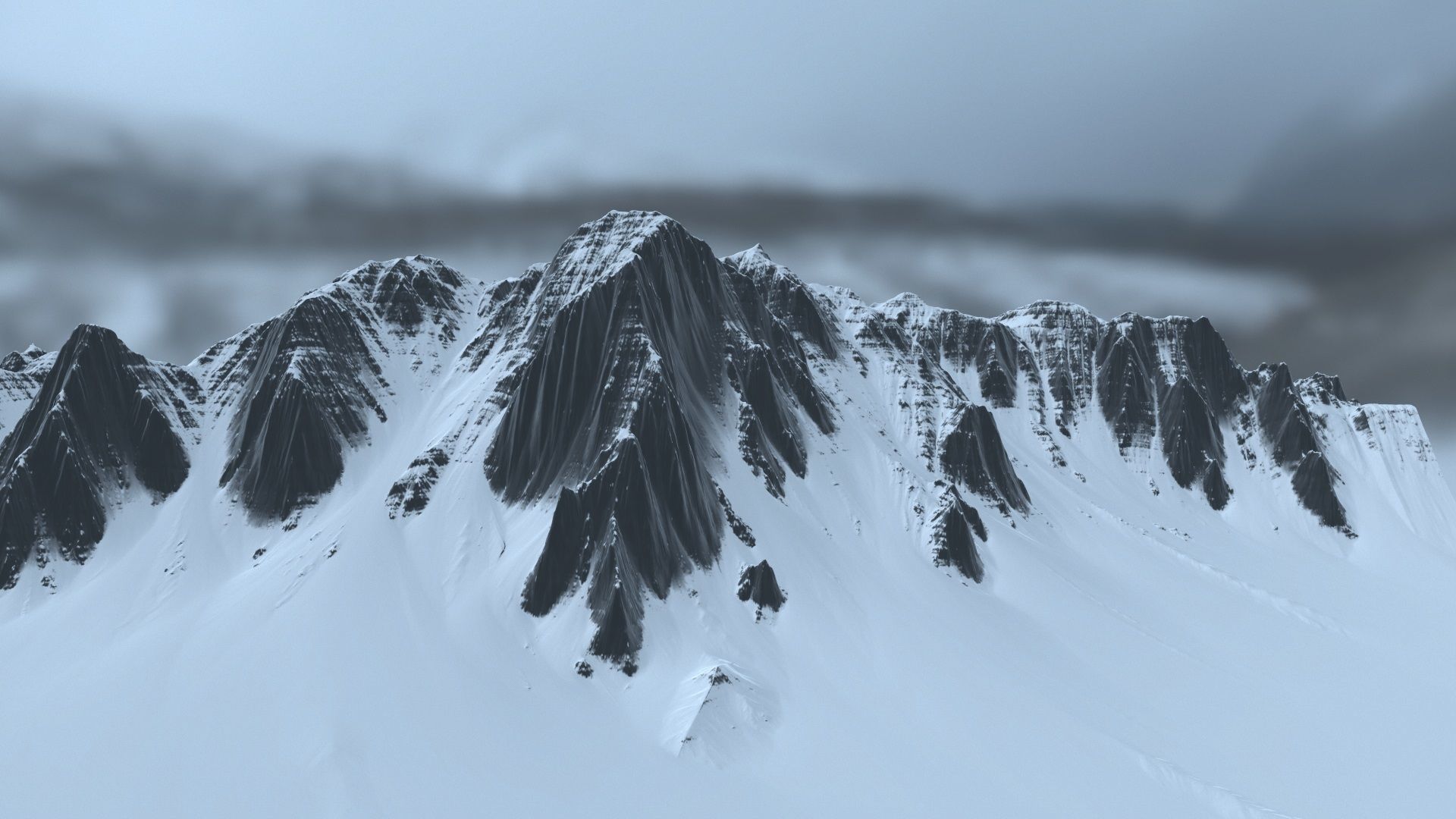 snow mountain rock 3D model_1