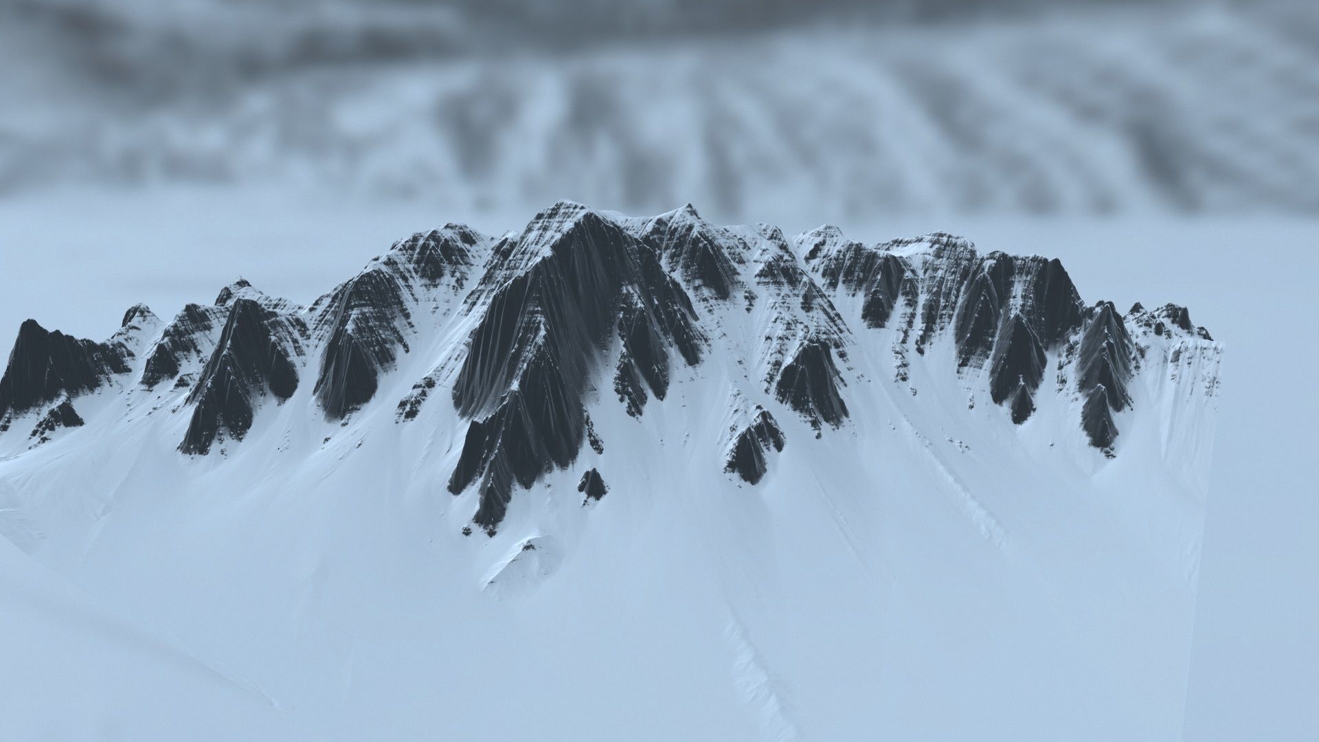 snow mountain rock 3D model_2