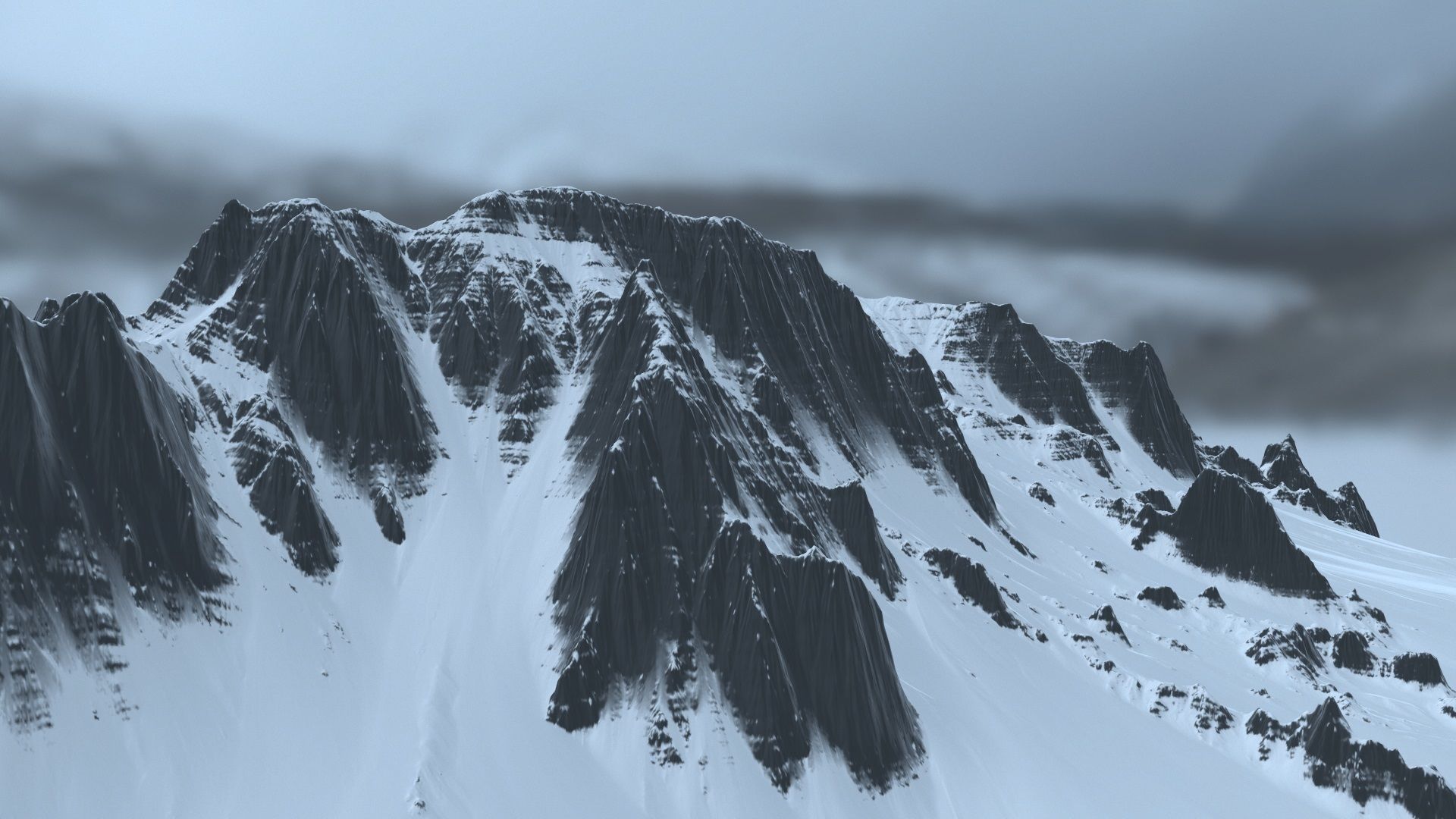 snow mountain rock 3D model_12