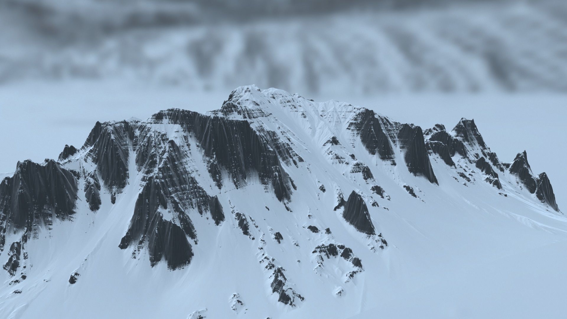 snow mountain rock 3D model_9