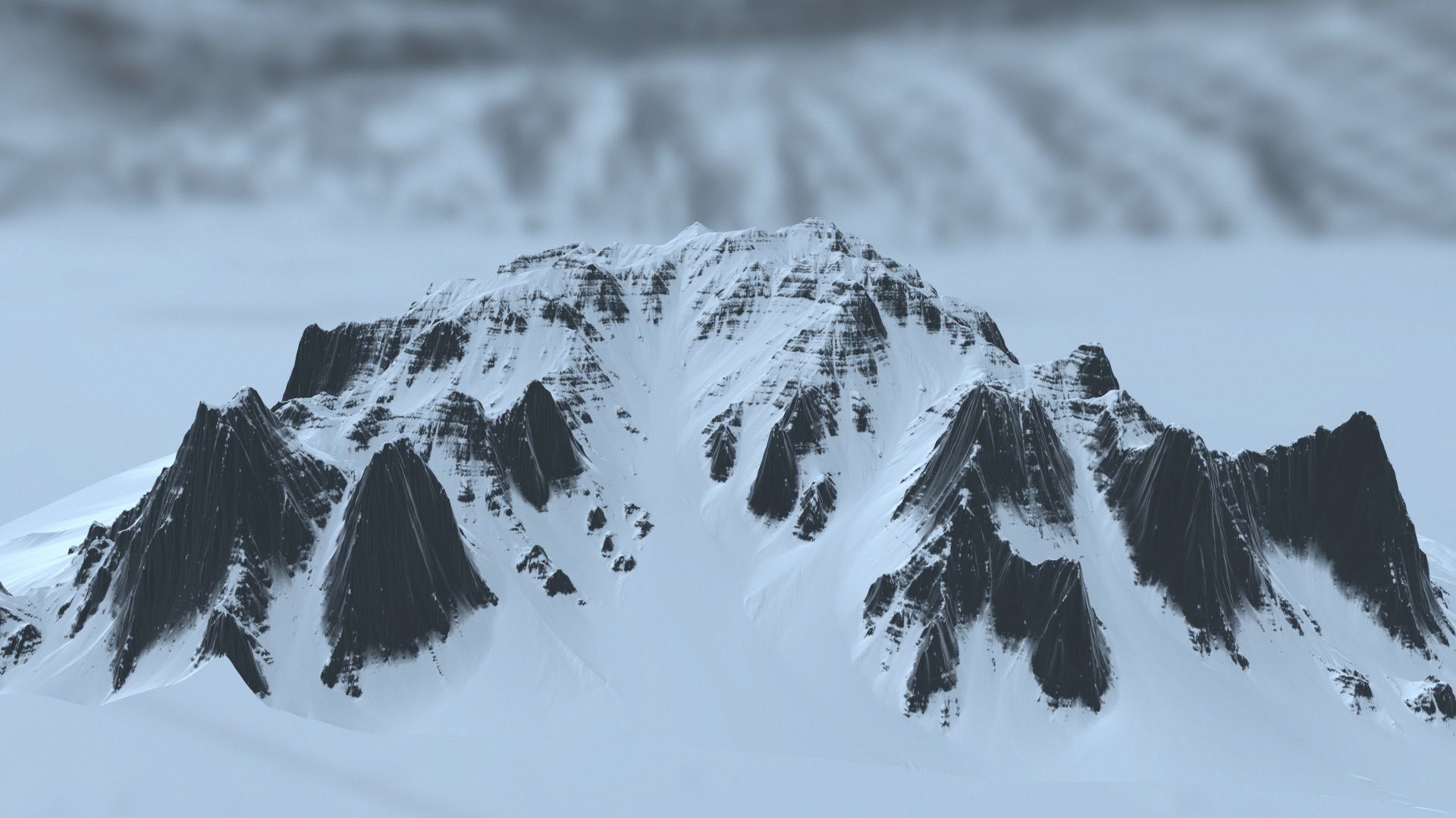 snow mountain rock 3D model_8