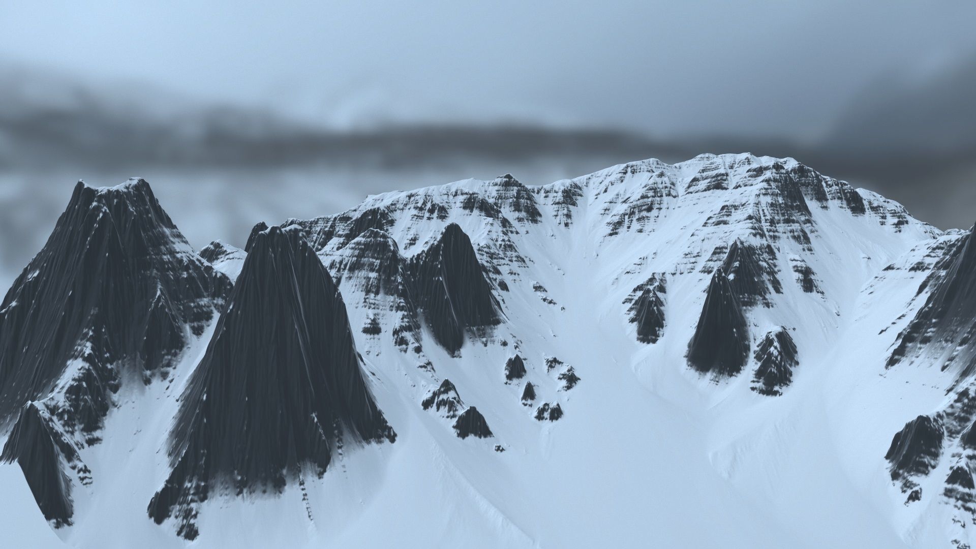 snow mountain rock 3D model_16